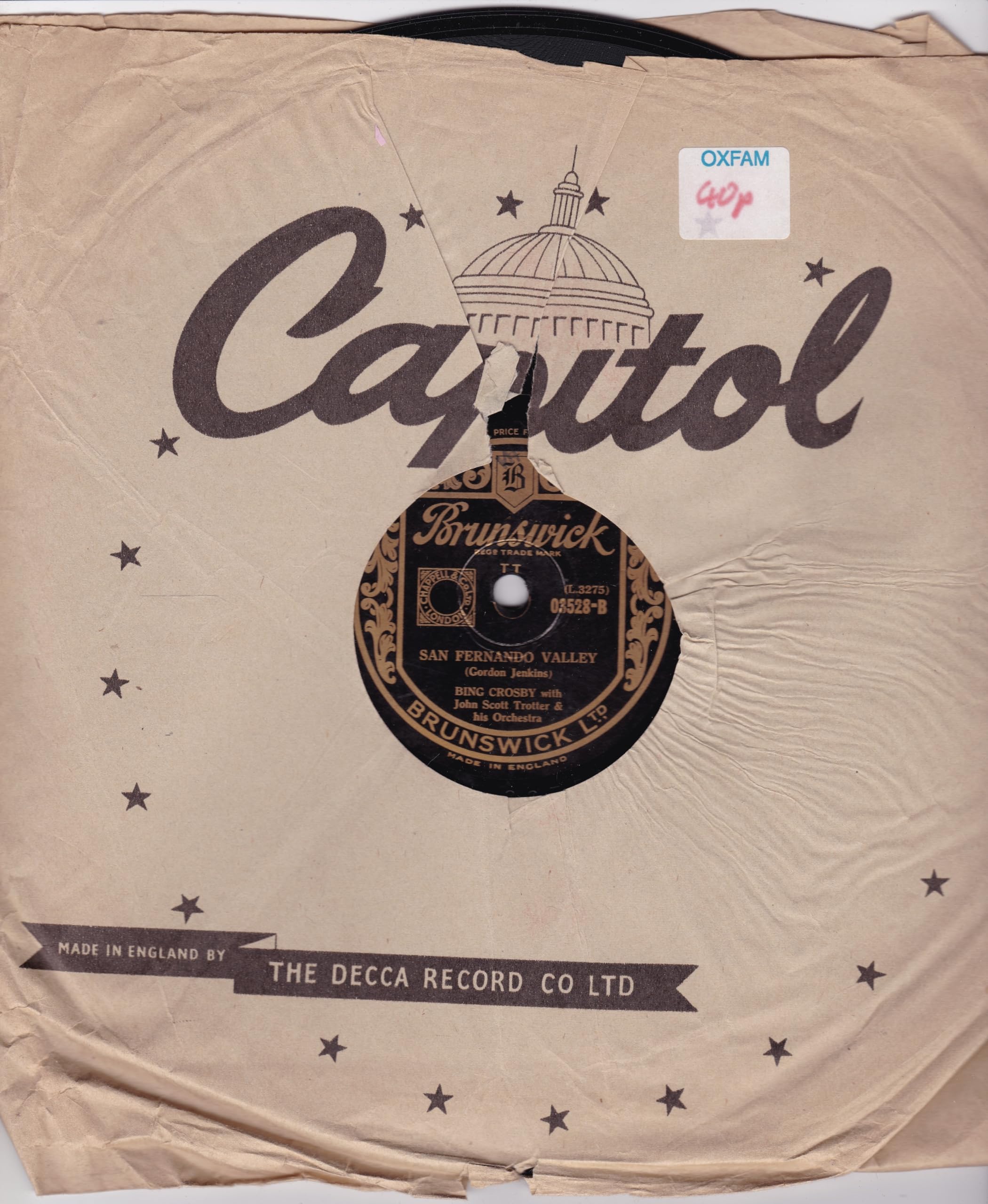 Bing Crosby ‎– Ridin' Down The Canyon (Brunswick) 10" 78RPM shellac single VG/-