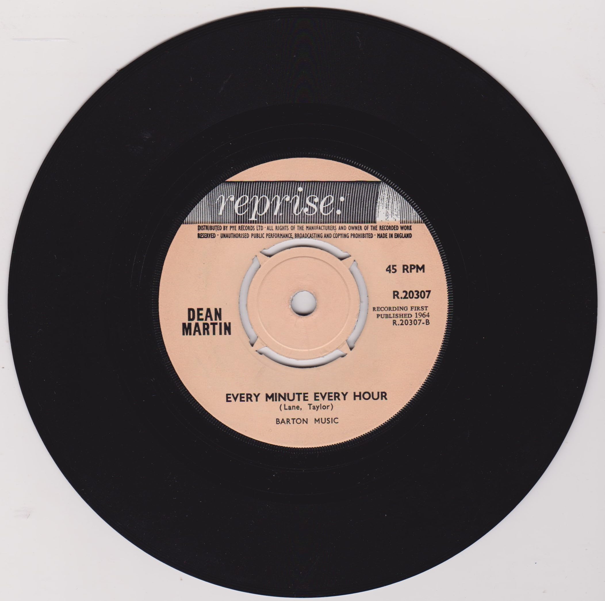Dean Martin – Every Minute Every Hour (Reprise 1964) 7" vinyl single VG/VG