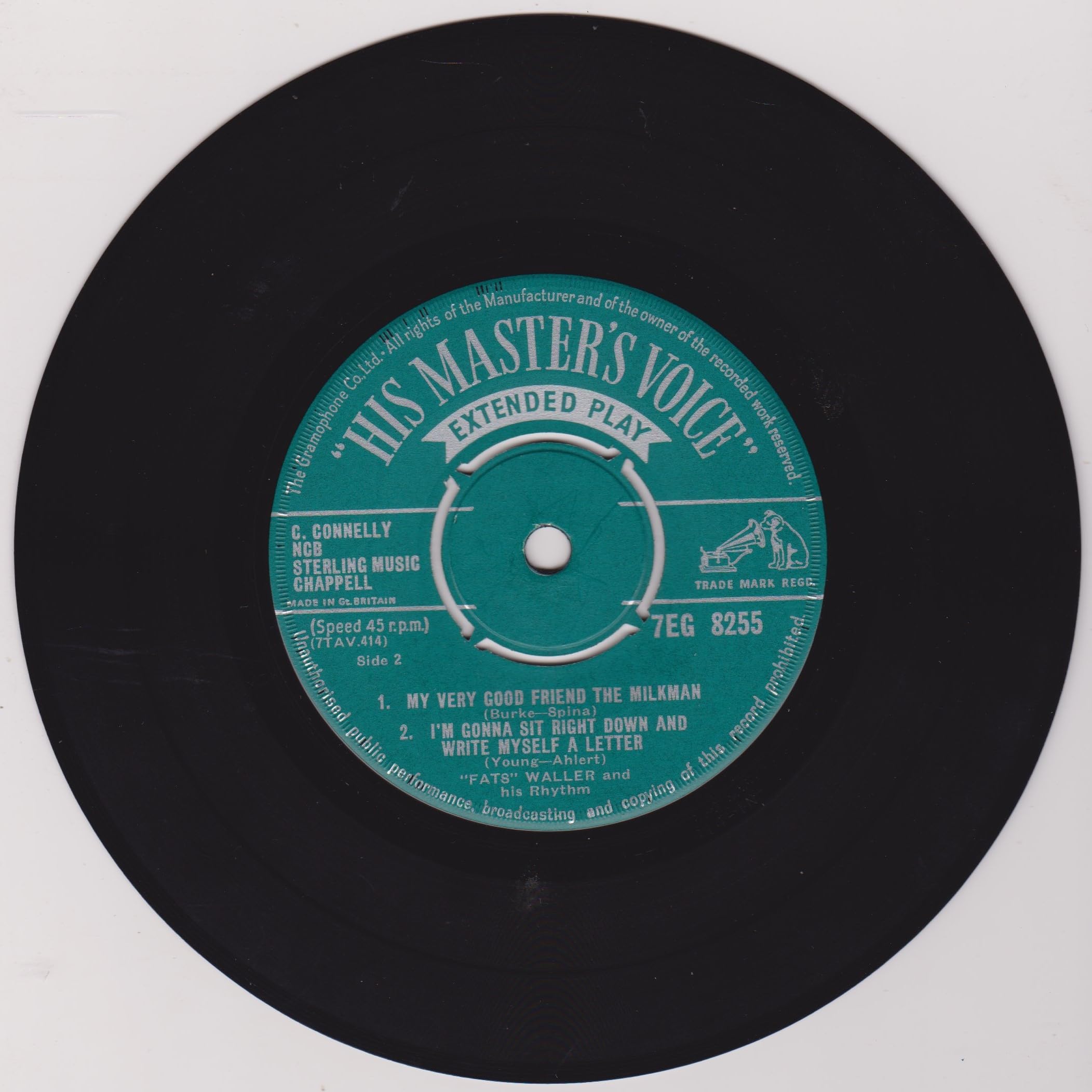 "Fats" Waller And His Rhythm ‎– Unforgettable Fats (HMV 1957) 7" vinyl EP VG/VG