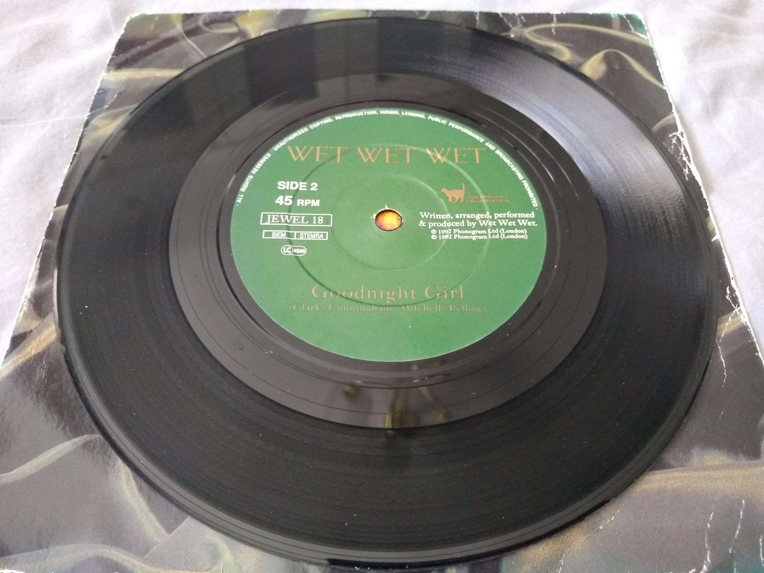 Wet Wet Wet - More Than Love (The Precious Organisation 1992) 7" vinyl single VG/VG