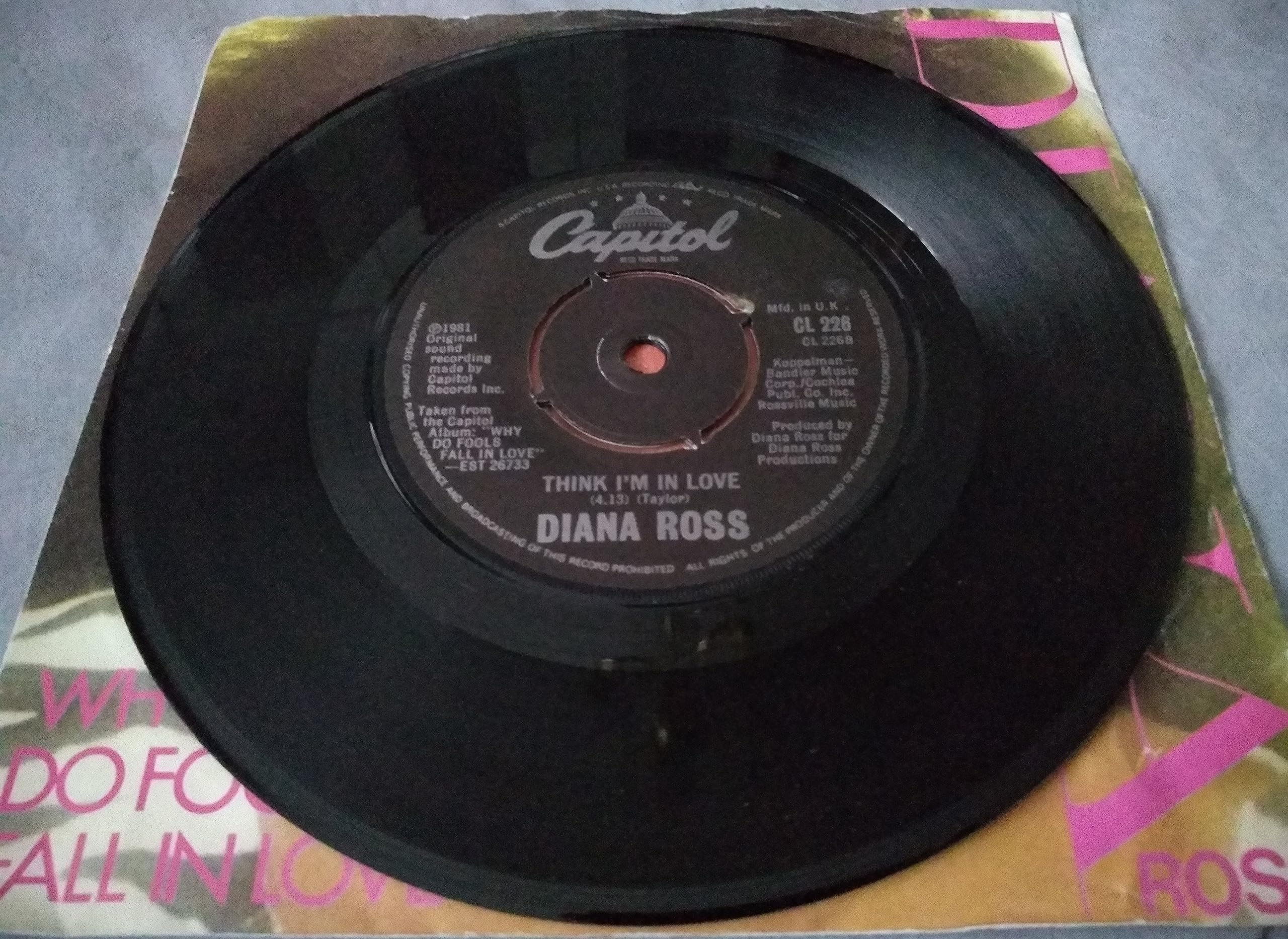 Diana Ross - Why Do Fools Fall In Love (Capitol 1981) 7" vinyl single VG/VG