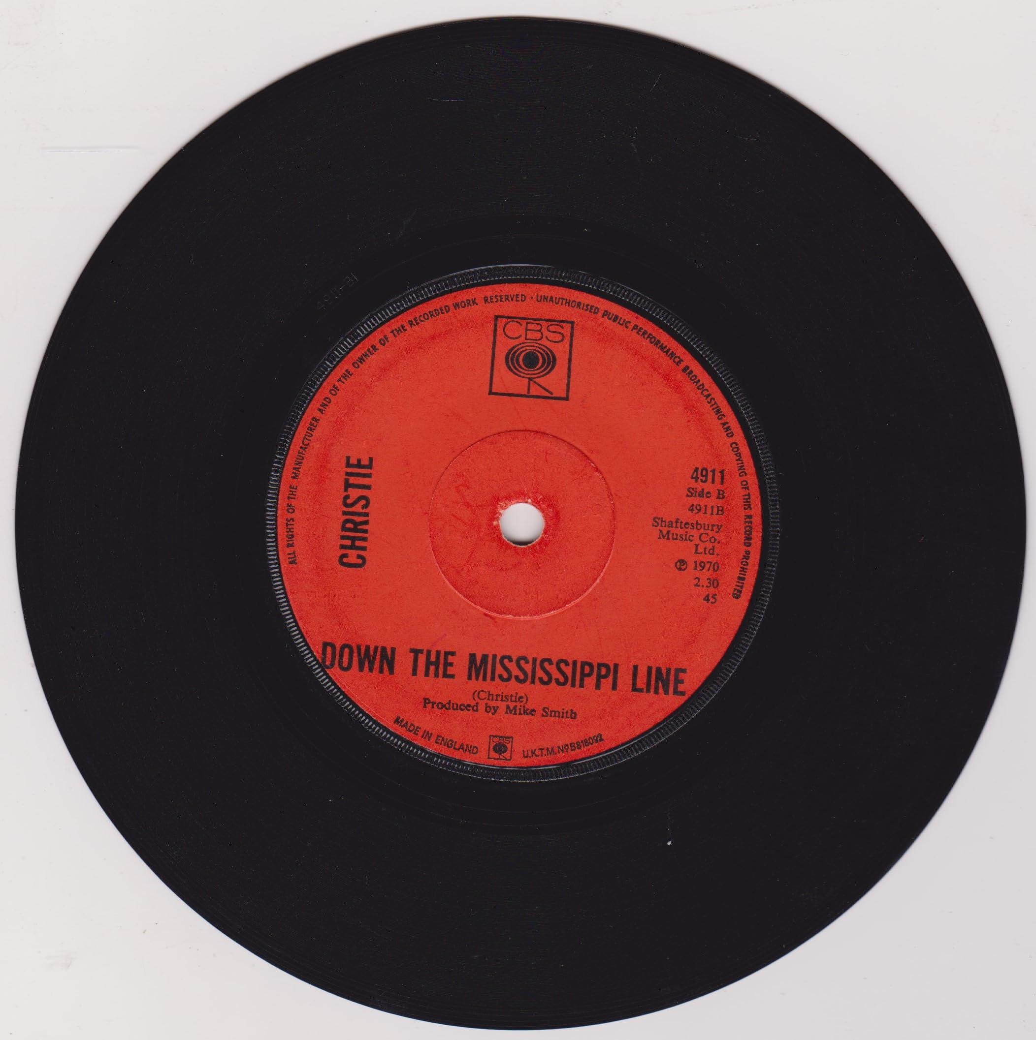 Christie - Yellow River (CBS 1970) 7" vinyl single VG/VG