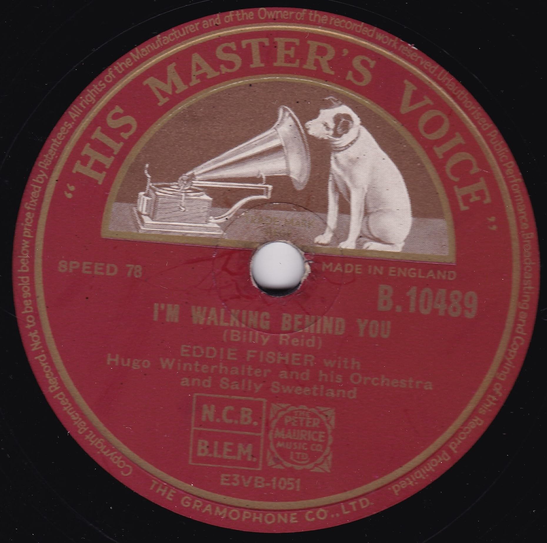 Eddie Fisher ‎– Hold Me (HMV 1953) 10" 78RPM shellac single VG/-