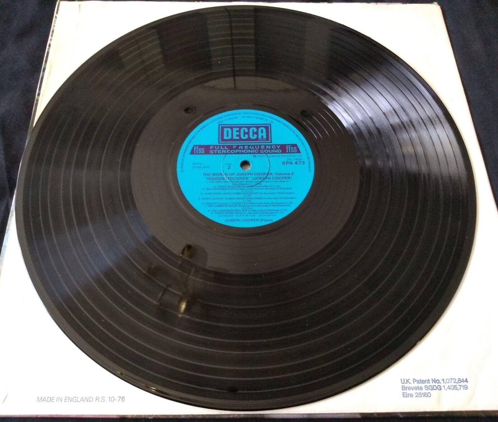 Joseph Cooper ‎– The World Of Joseph Cooper Vol.II Hidden Melodies And Six Favourite Pieces (Decca 1976) 12" vinyl LP VG/VG