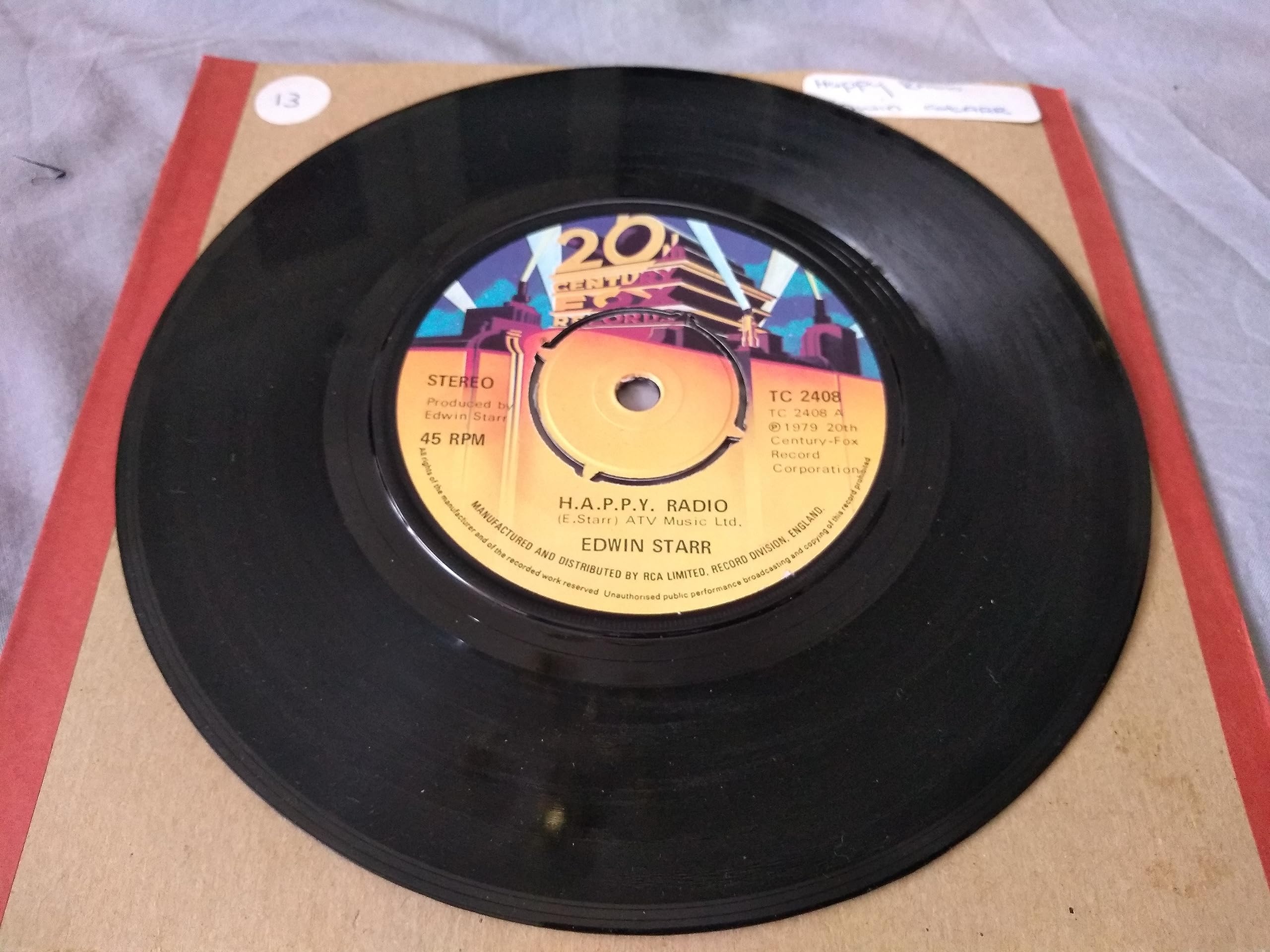 Edwin Starr - H.A.P.P.Y. Radio (20th Century Fox 1979) 7" vinyl single VG/-