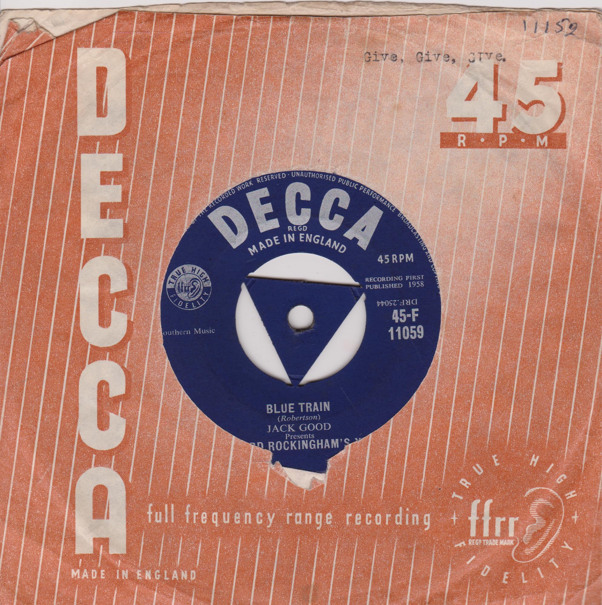 Lord Rockingham's XI - Hoots Mon (Decca 1958) 7" vinyl single VG/VG