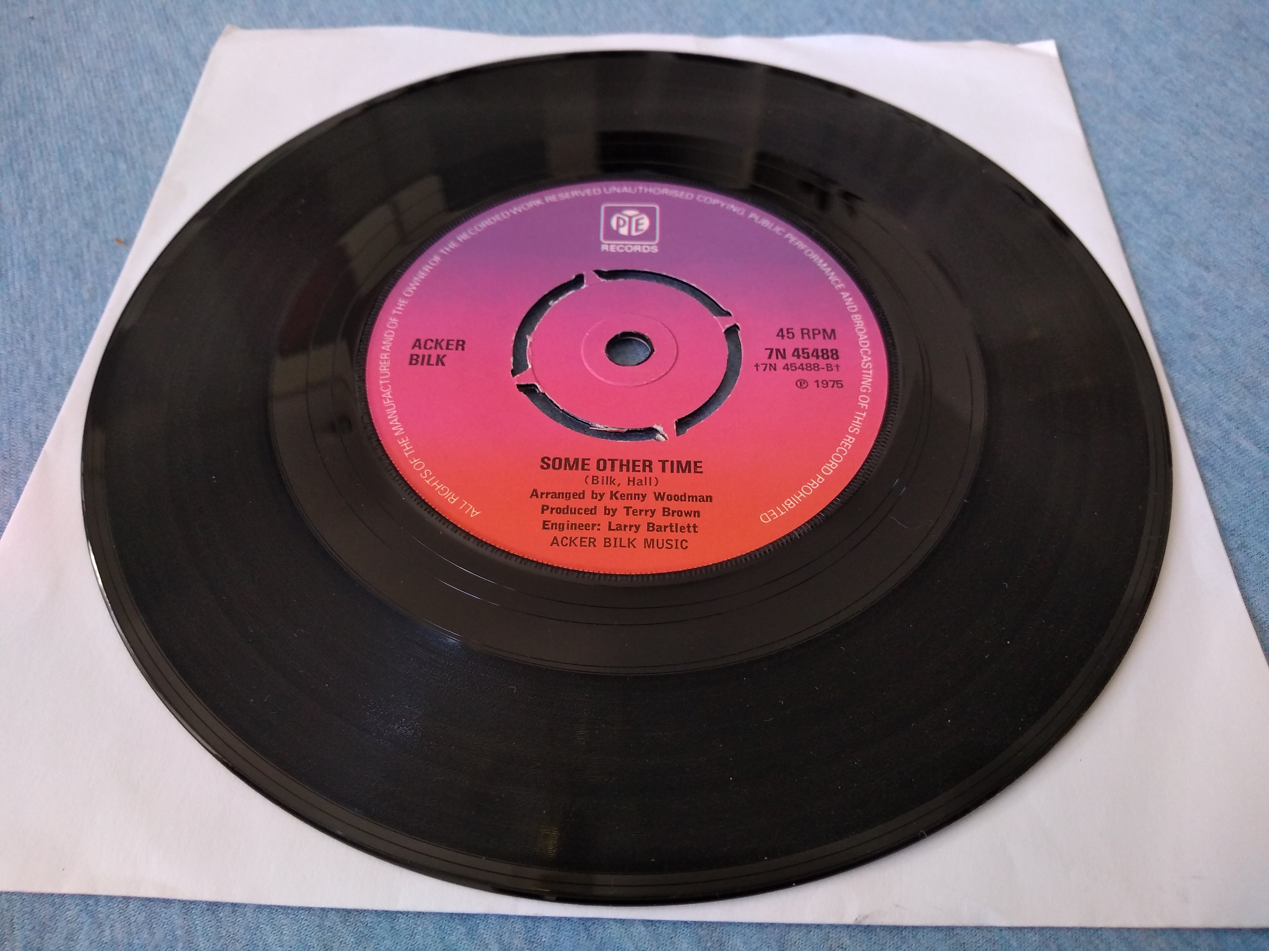Acker Bilk – Canios Tune (Pye 1975) 7" vinyl single VG/-