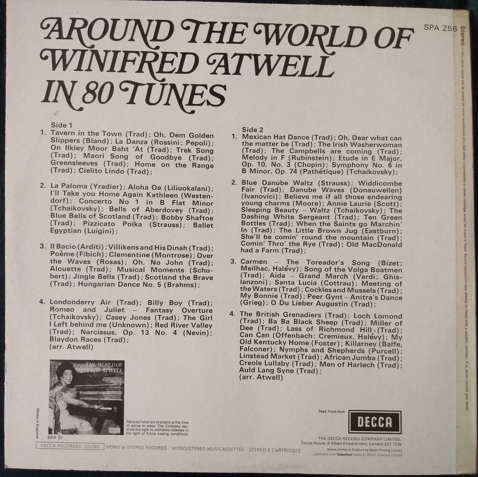 Around The World Of Winifred Atwell In 80 Tunes (Decca ) 12" vinyl LP VG/VG