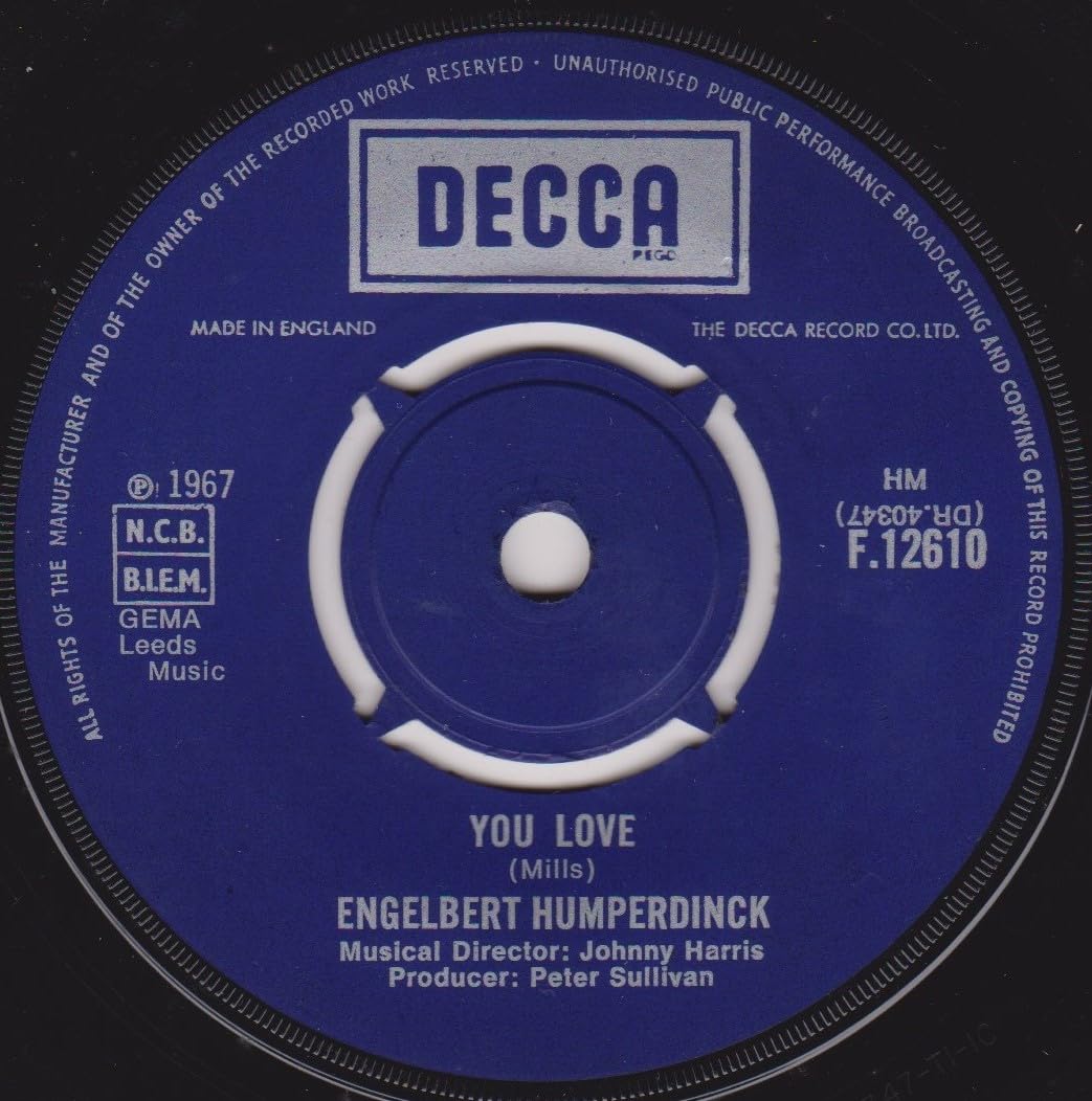 Engelbert Humperdinck – There Goes My Everything (Decca 1967) 7" vinyl single VG/-