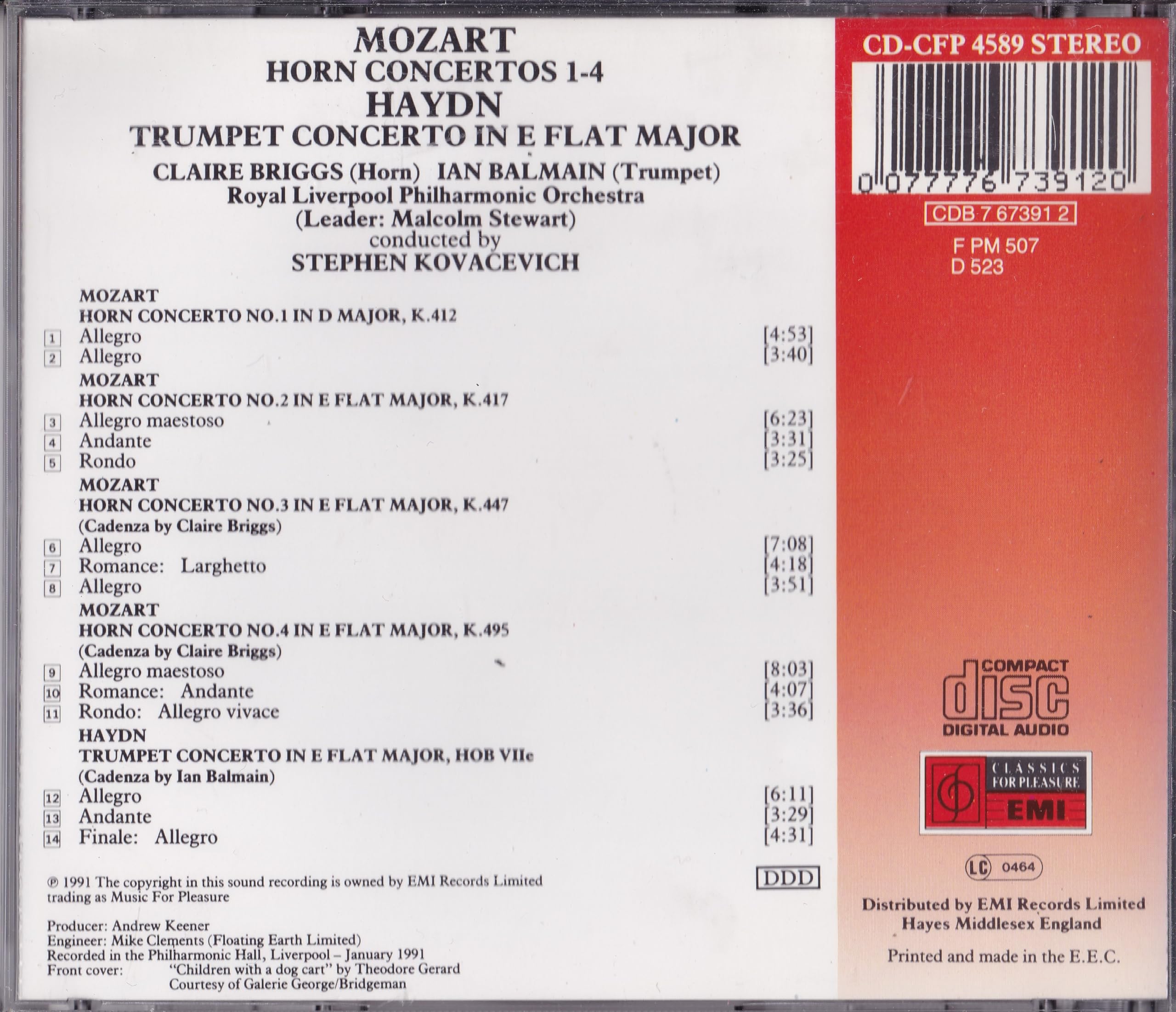 Mozart, Haydn - Mozart Horn Concertos 1-4 / Haydn Trumpet Concerto CD album