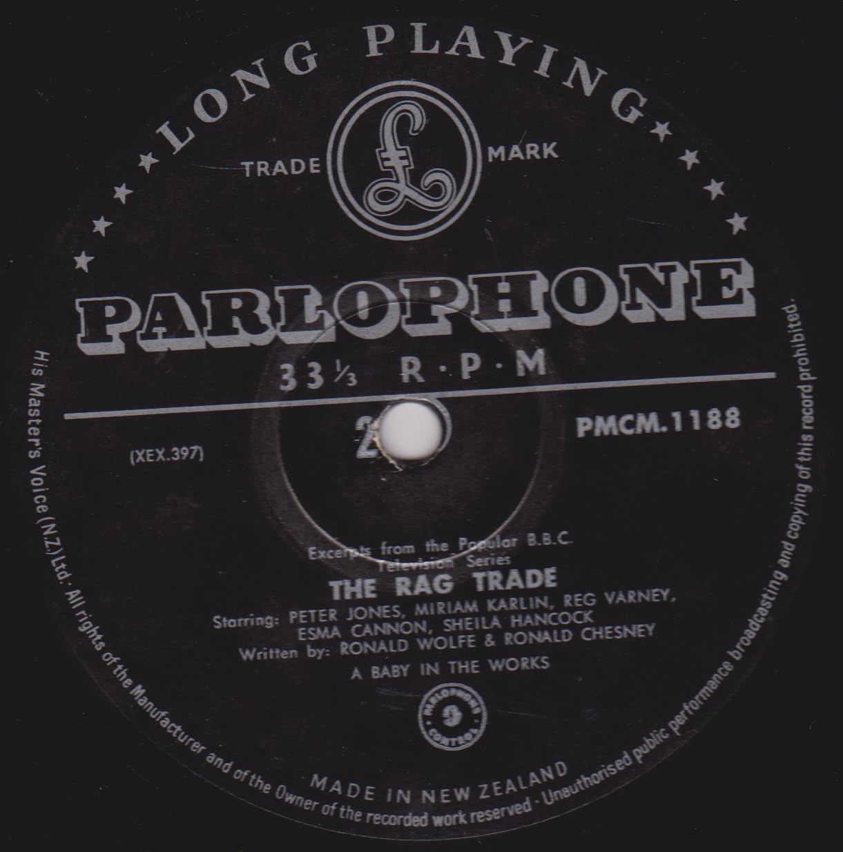 Peter Jones, Miriam Karlin, Reg Varney, Esma Cannon, Sheila Hancock – The Rag Trade (Parlophone 1962) 12" vinyl LP  VG/VG