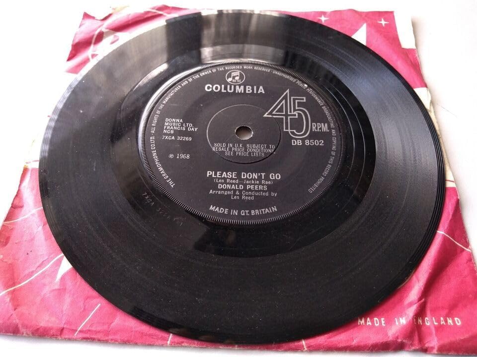 Donald Peers - Please Don't Go (Columbia 1968) 7" vinyl single VG/-