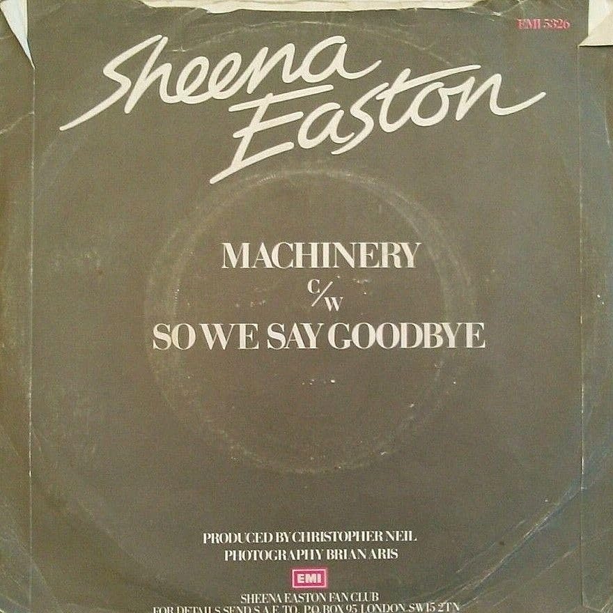 Sheena Easton ‎– Machinery (EMI 1982) 7" vinyl single VG/G+ jukebox centre