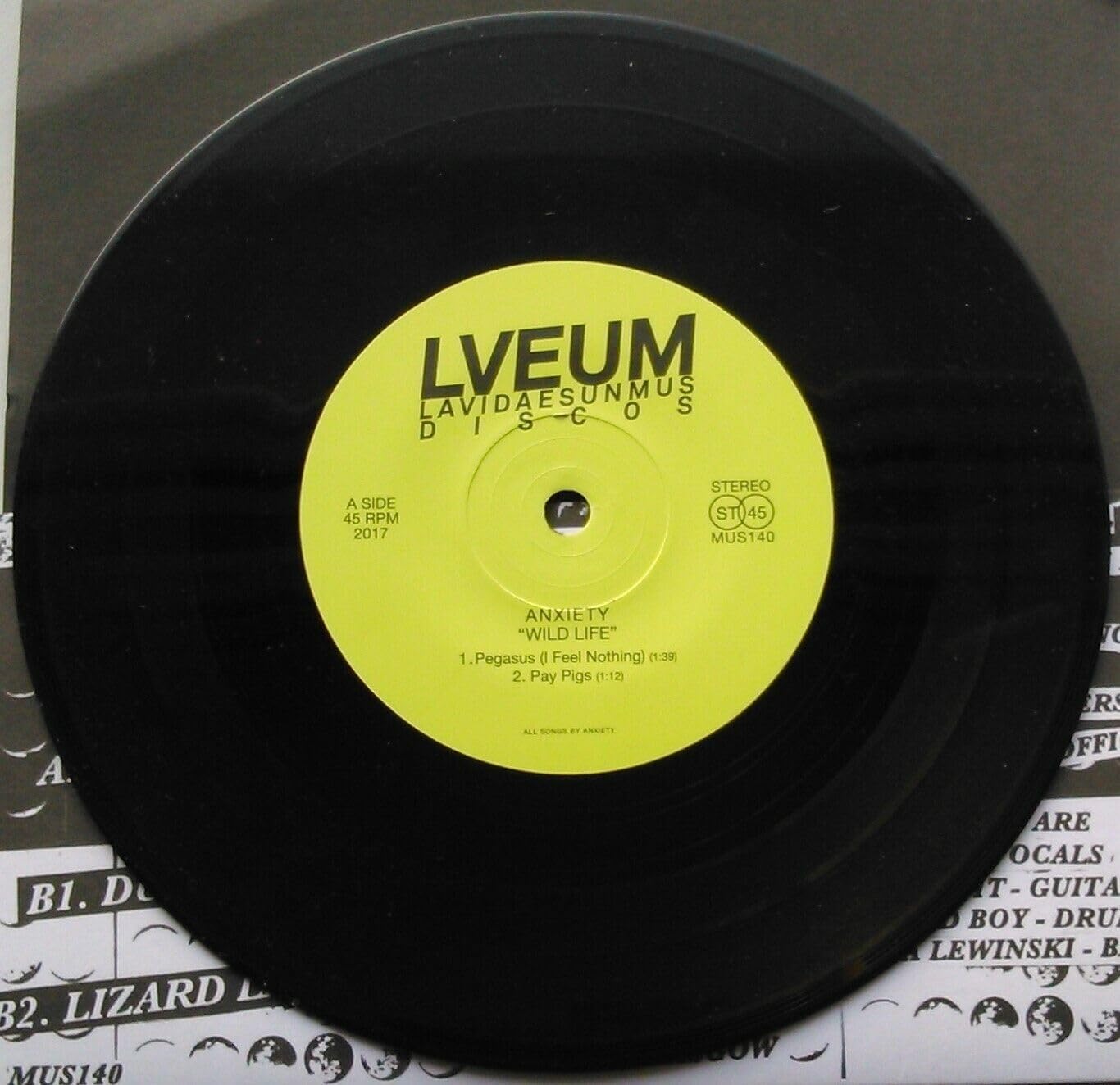 Anxiety - Wildlife (La Vida Es Un Mus 2017) 7" vinyl single VG/VG