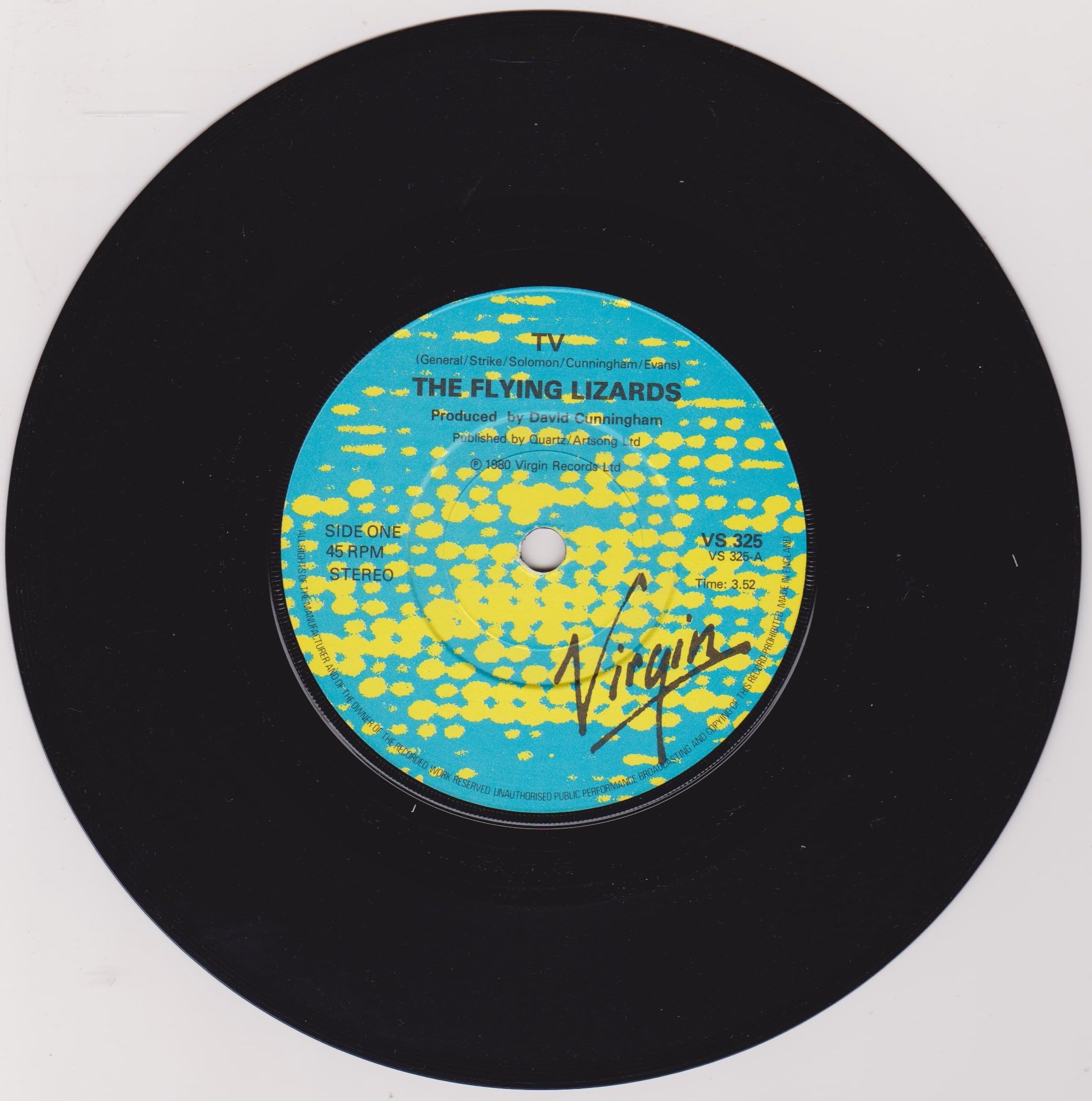 The Flying Lizards - TV (Virgin 1980) 7" vinyl P/S single VG/VG