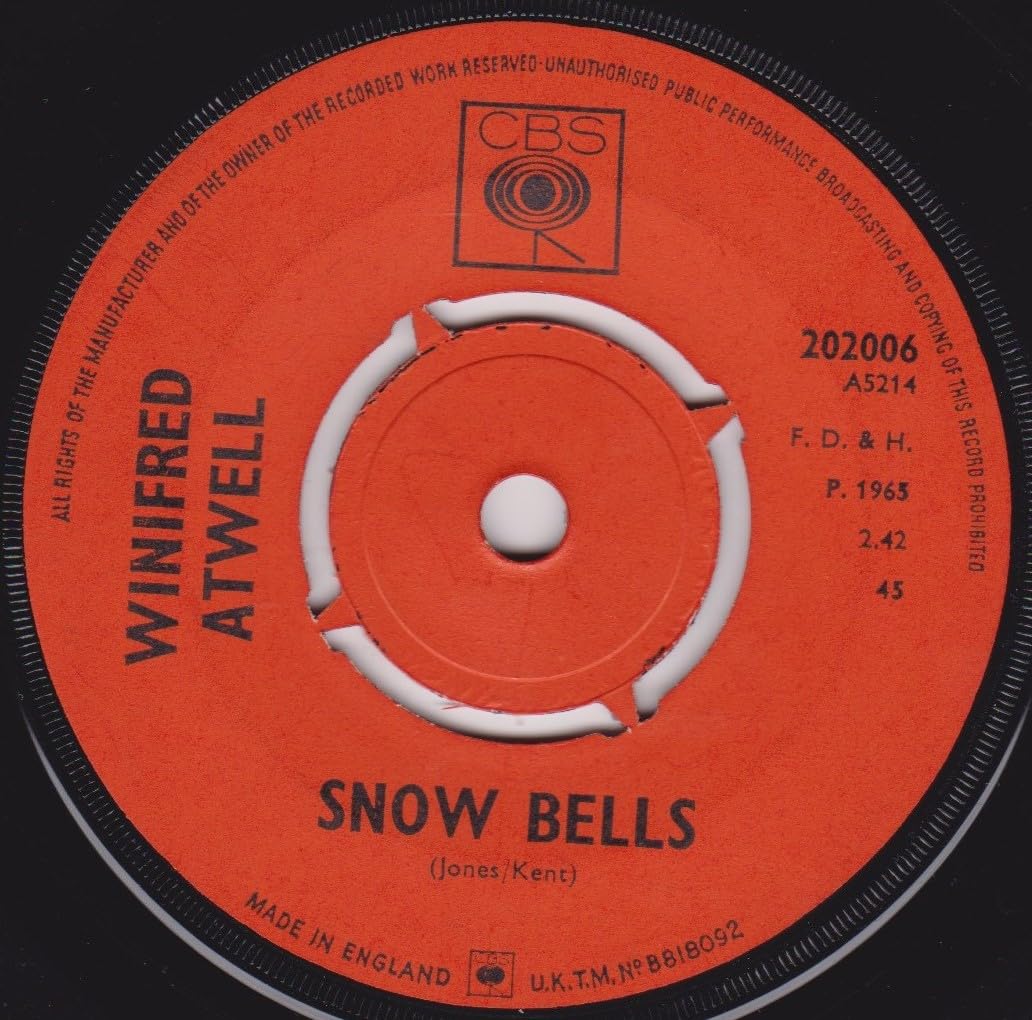 Winifred Atwell - Snow Bells (CBS 1964) 7" vinyl single VG/-