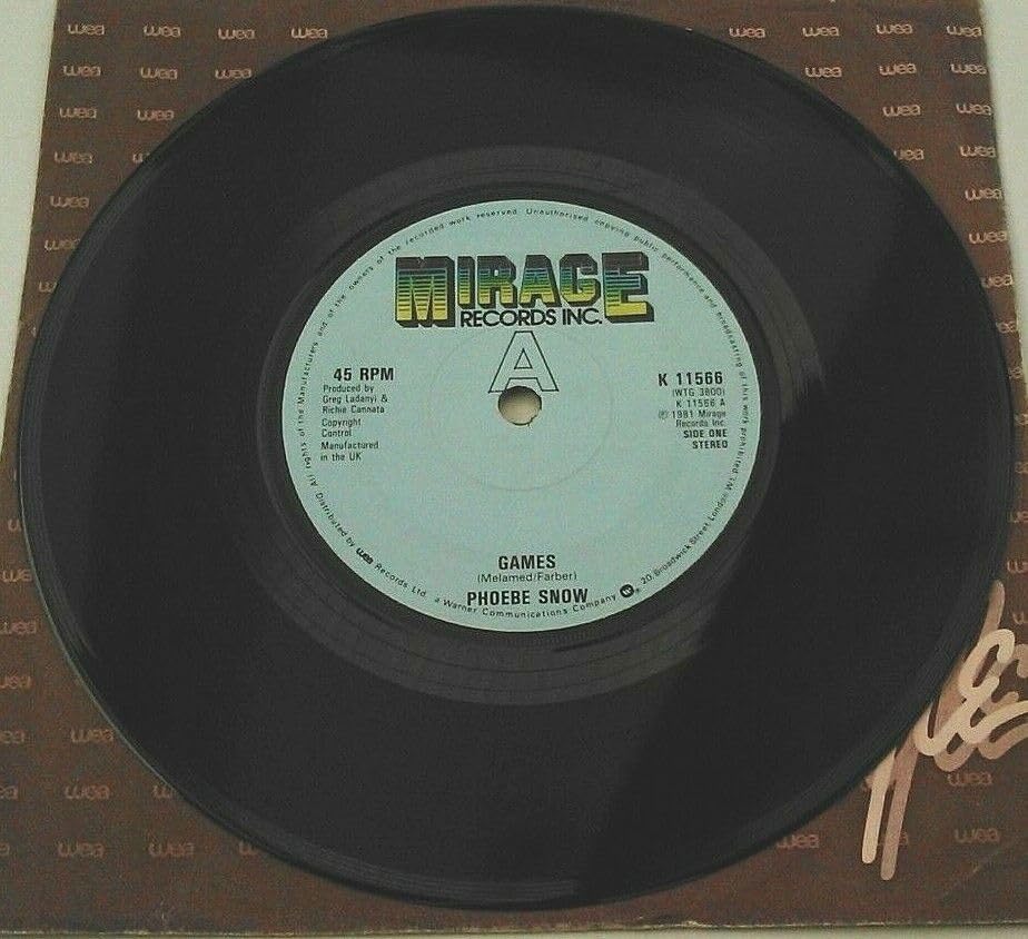 Phoebe Snow - Games (Mirage 1981) 7" vinyl single VG/-