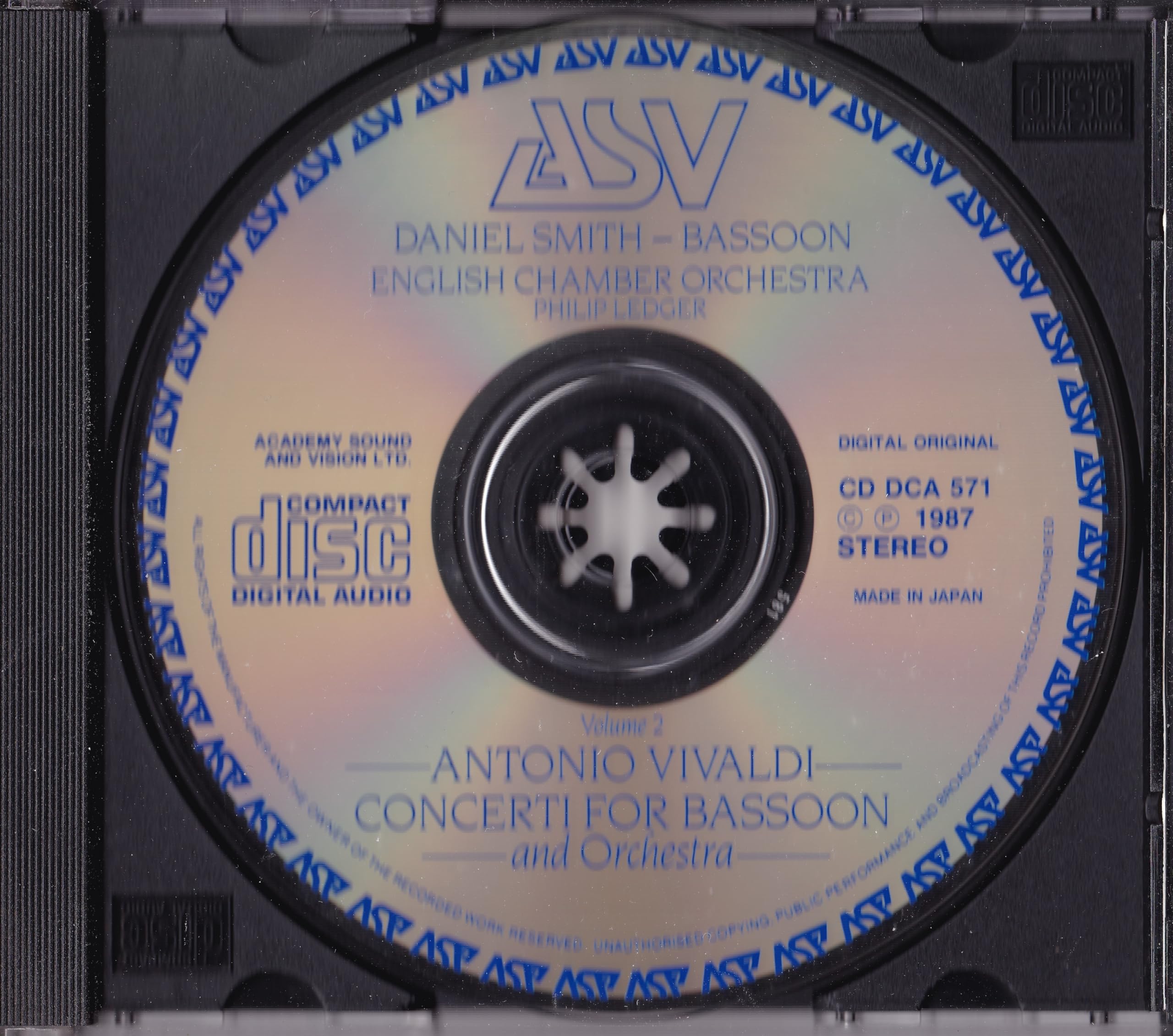 Antonio Vivaldi - Concerti for Bassoon and Orchestra (Volume 2) (1987) CD album