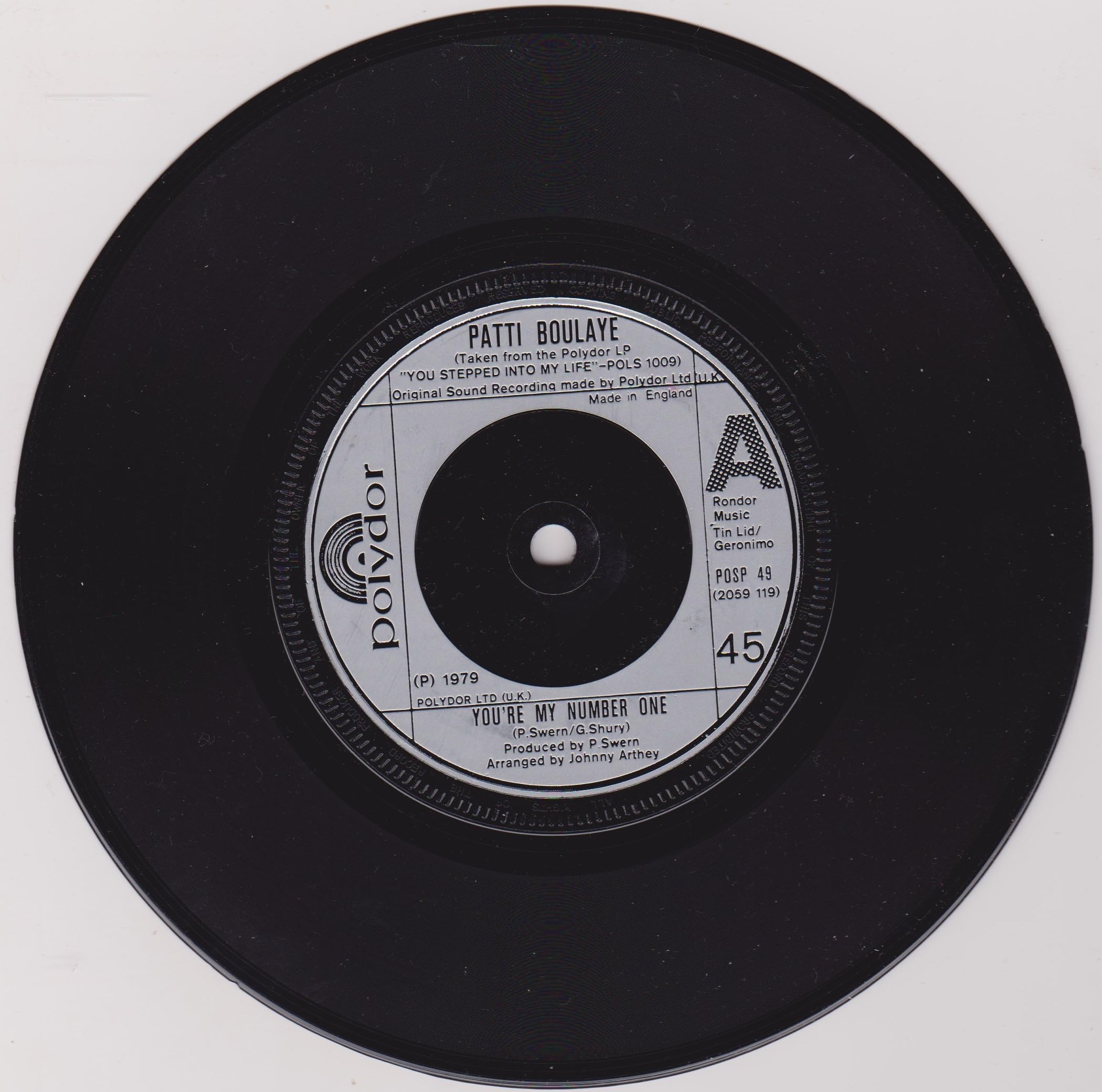Patti Boulaye - You're My Number One (Polydor 1979) 7" vinyl single VG/VG