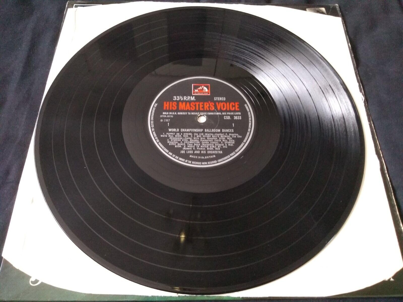 Joe Loss and his World Championship Ballroom Orchestra - World Championship Ballroom Dances (HMV 1967) 12" vinyl LP VG/VG