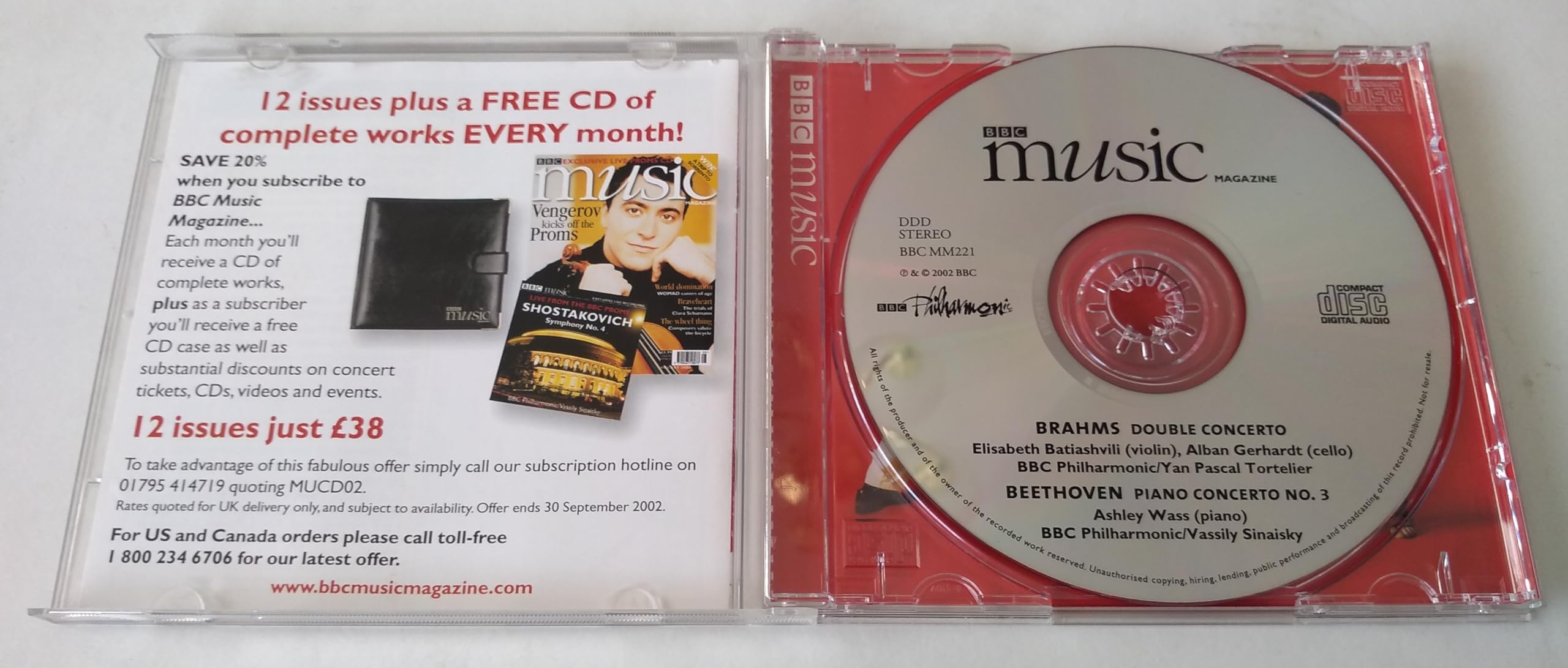 Brahms, Beethoven - Double Concerto / Piano Concert No. 3 (2002) CD album