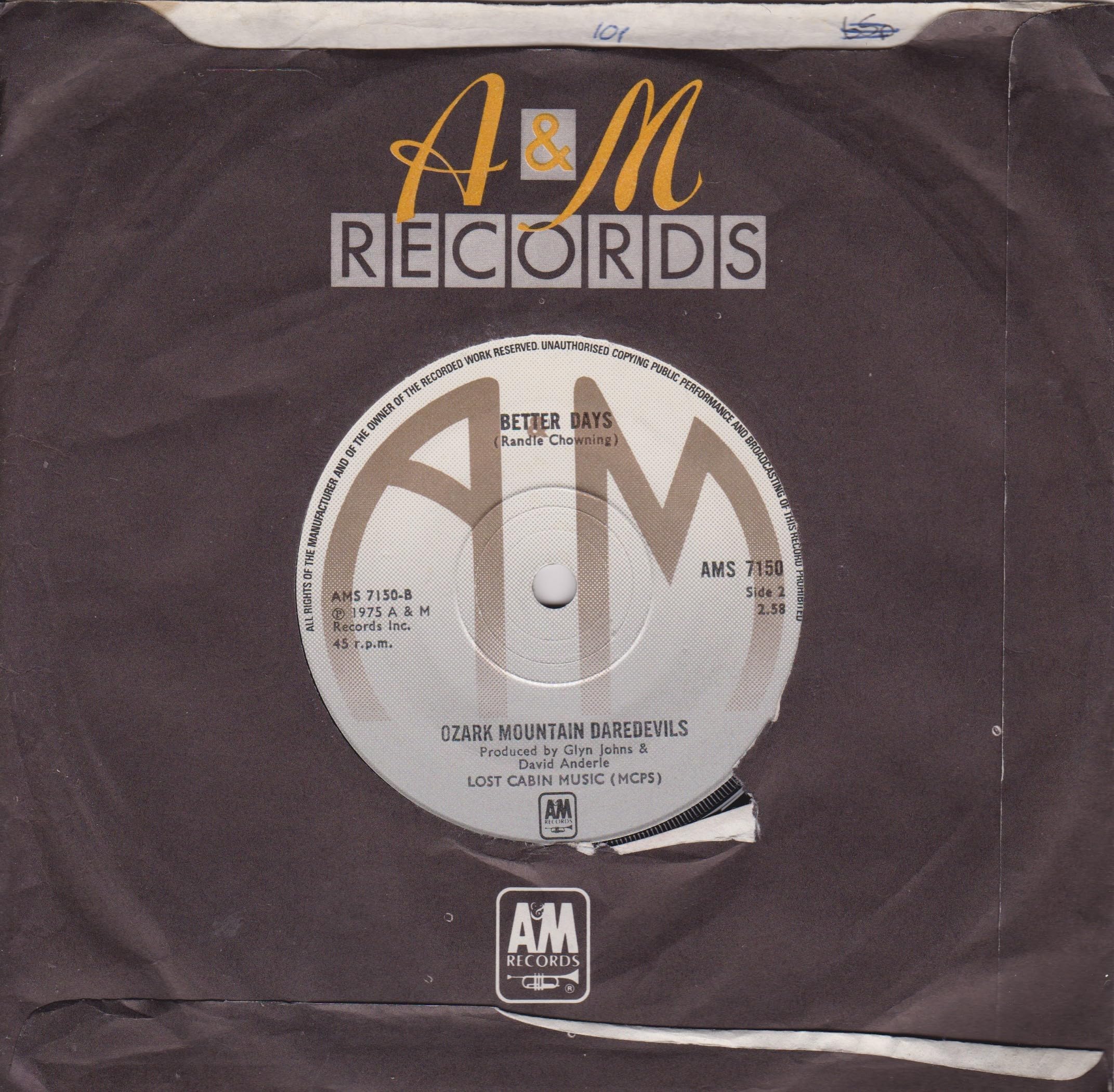 Ozark Mountain Daredevils – Jackie Blue (A&M 1975) 7'' vinyl single VG/VG