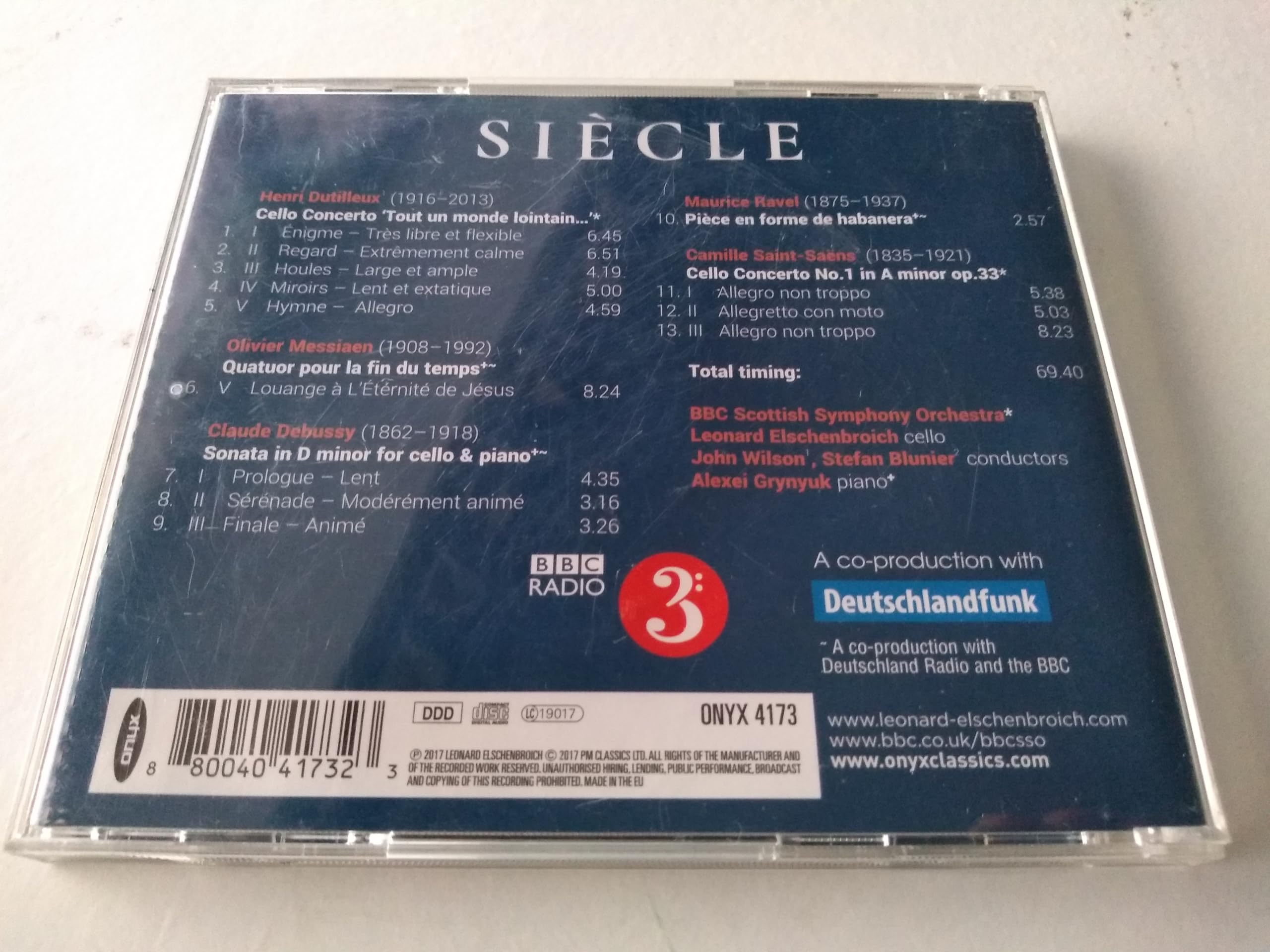 Leonard Elschenbroich (BBC Scottish Symphony Orchestra) - Siècle (2017) CD album