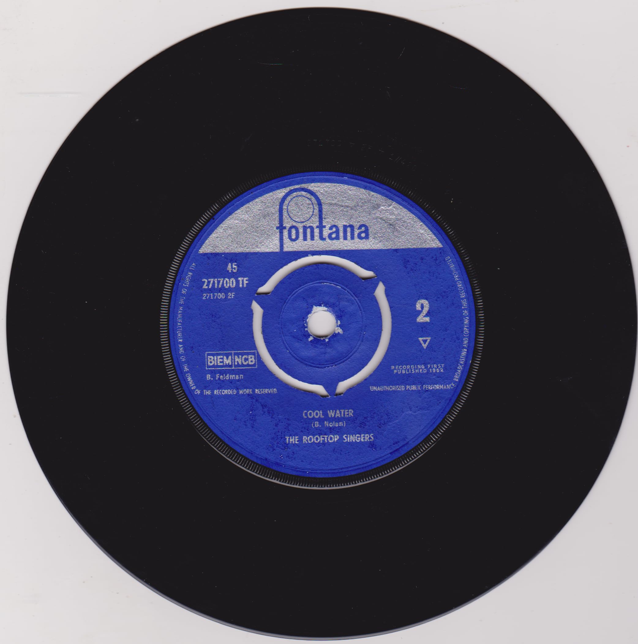 The Rooftop Singers – Walk Right In (Fontana 1962) 7" vinyl single VG/VG