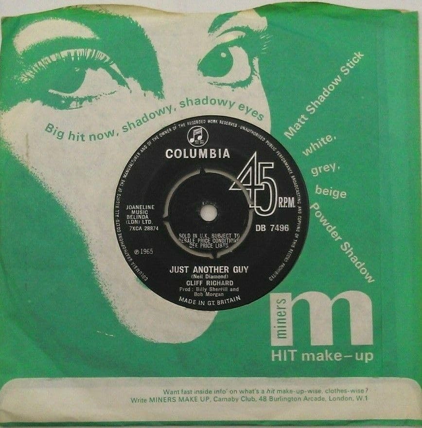 Cliff Richard - The Minute You're Gone (Columbia, 1965) 7" vinyl single VG/-