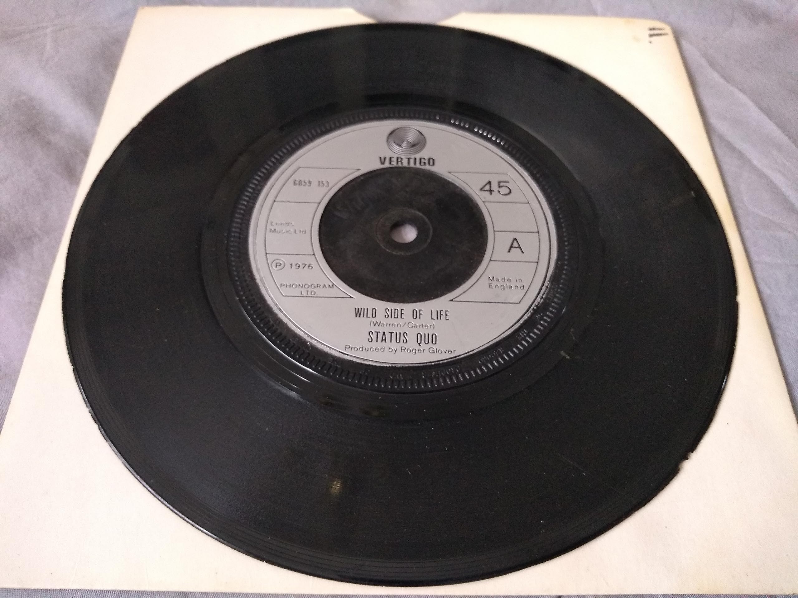 Status Quo – Wild Side of Life (Vertigo 1976) 7" vinyl single VG/-