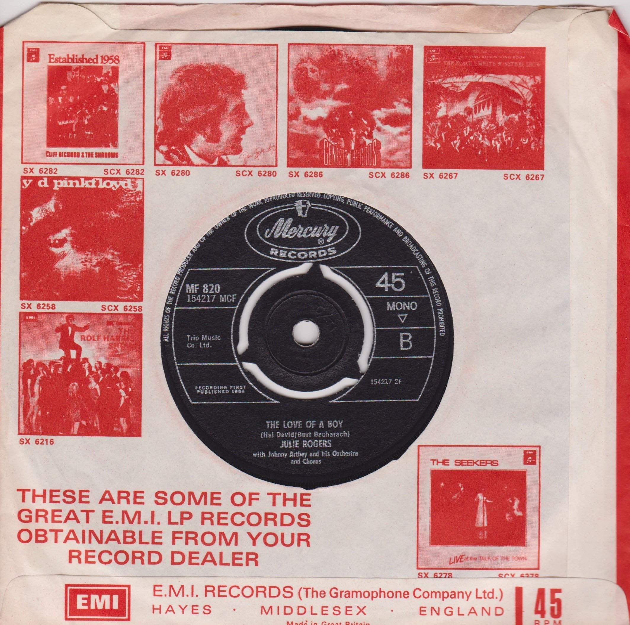 Julie Rogers - The Wedding (La Novia) (Mercury 1964) 7" vinyl single VG/-