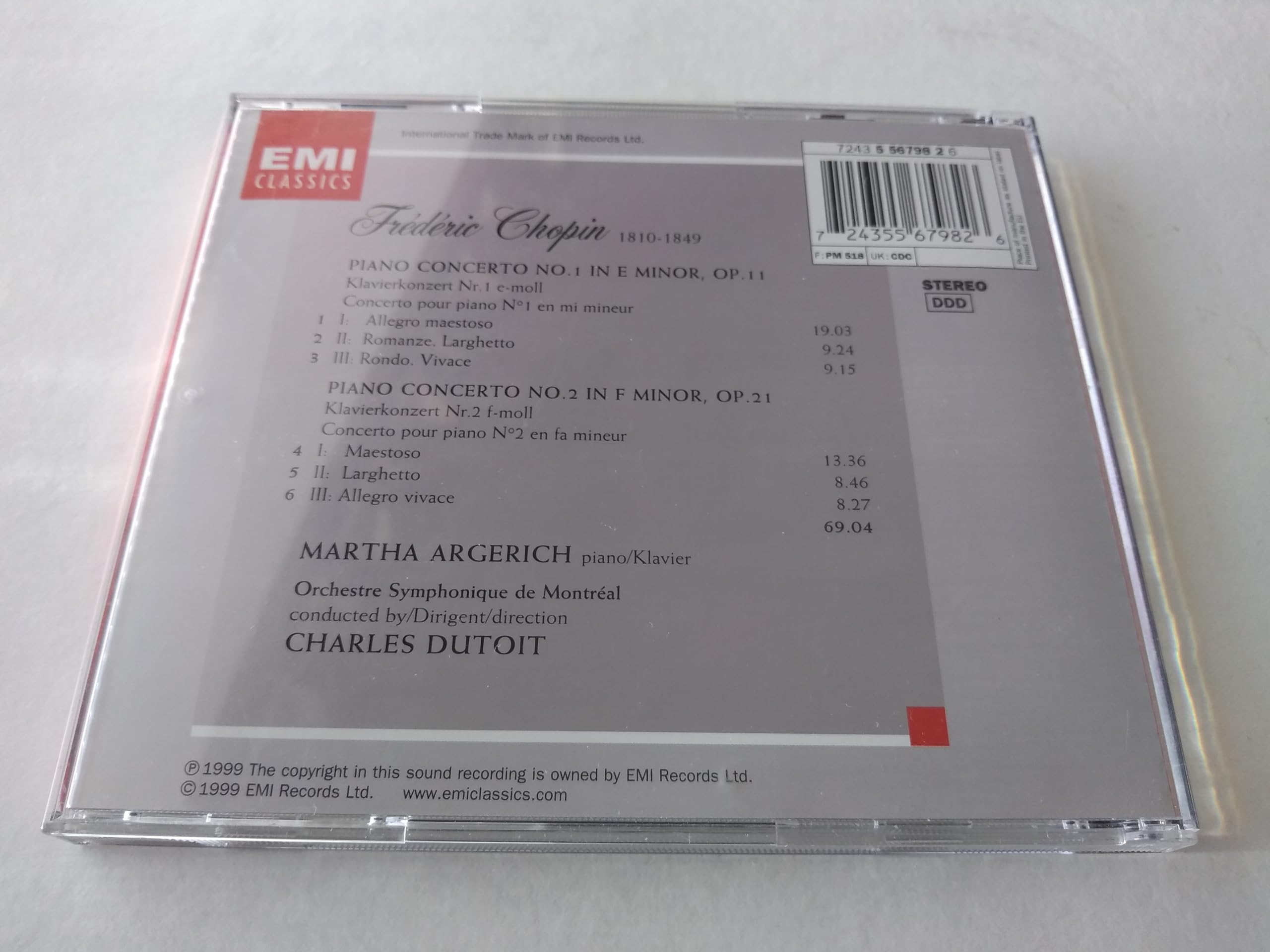 Chopin - Piano Concertos No. 1 & 2 (1999) CD album