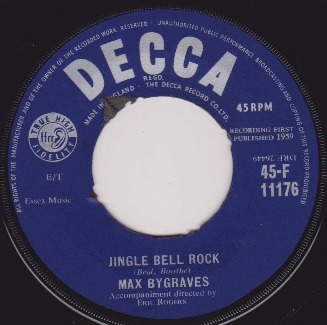 Max Bygraves – Jingle Bell Rock (Decca 1959) 7" vinyl single VG/- jukebox centre hole