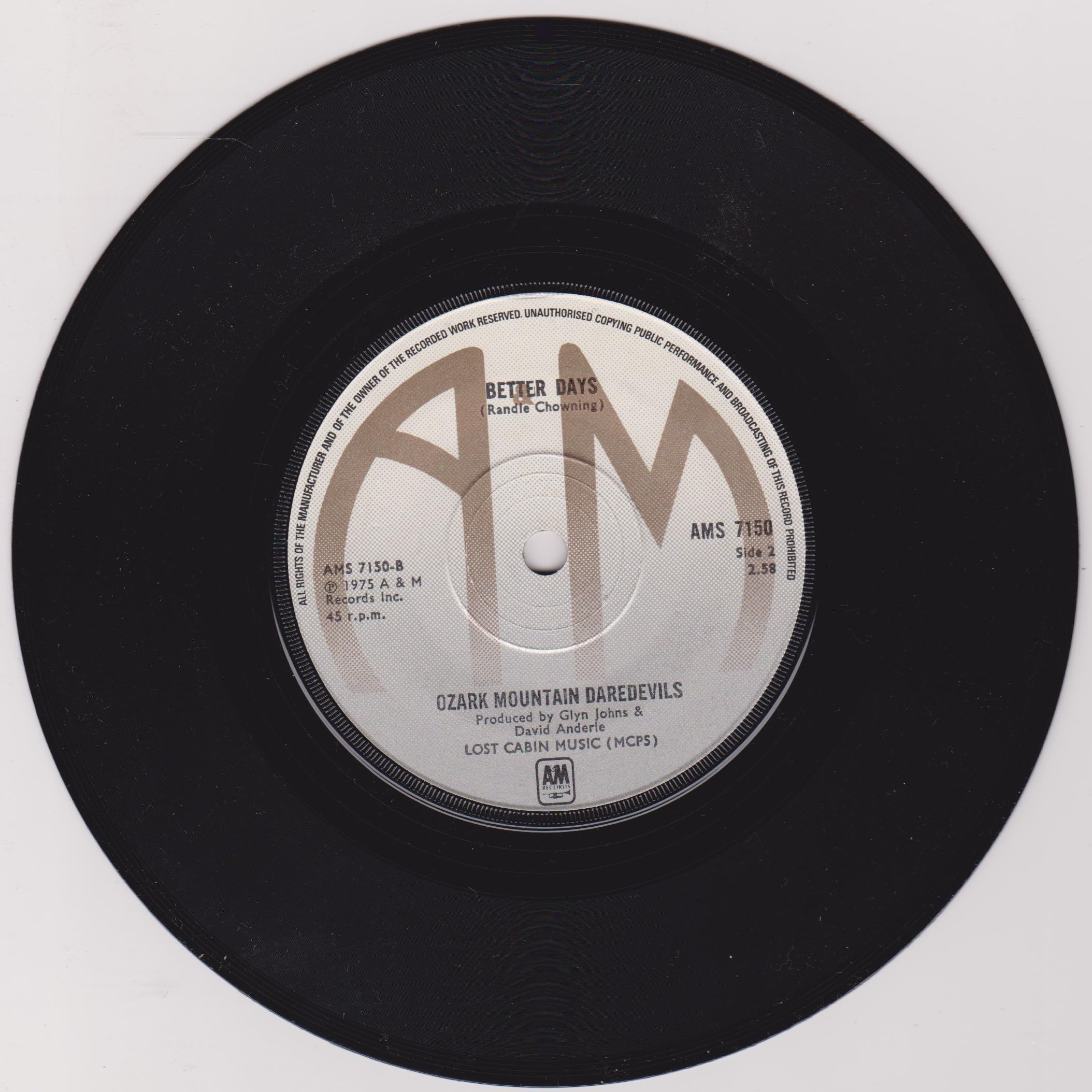 Ozark Mountain Daredevils – Jackie Blue (A&M 1975) 7'' vinyl single VG/VG