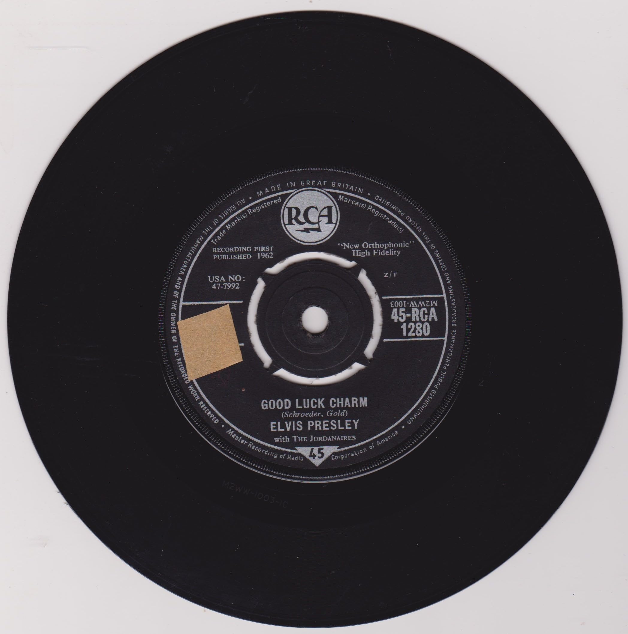 Elvis Presley ‎– Good Luck Charm (RCA 1962) 7" vinyl single VG/VG
