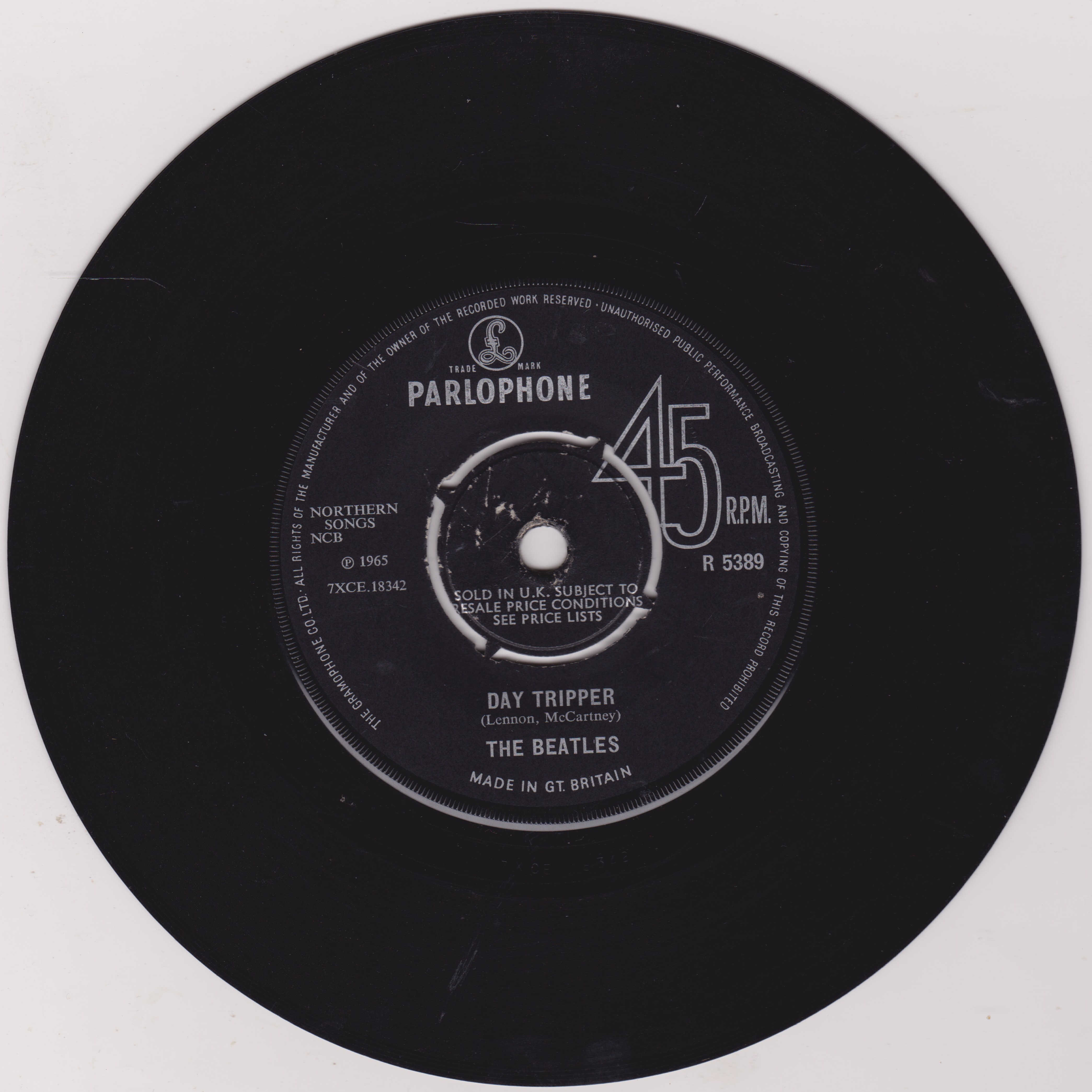 The Beatles ‎– We Can Work It Out / Day Tripper (Parlophone 1966) 7" vinyl single VG/-