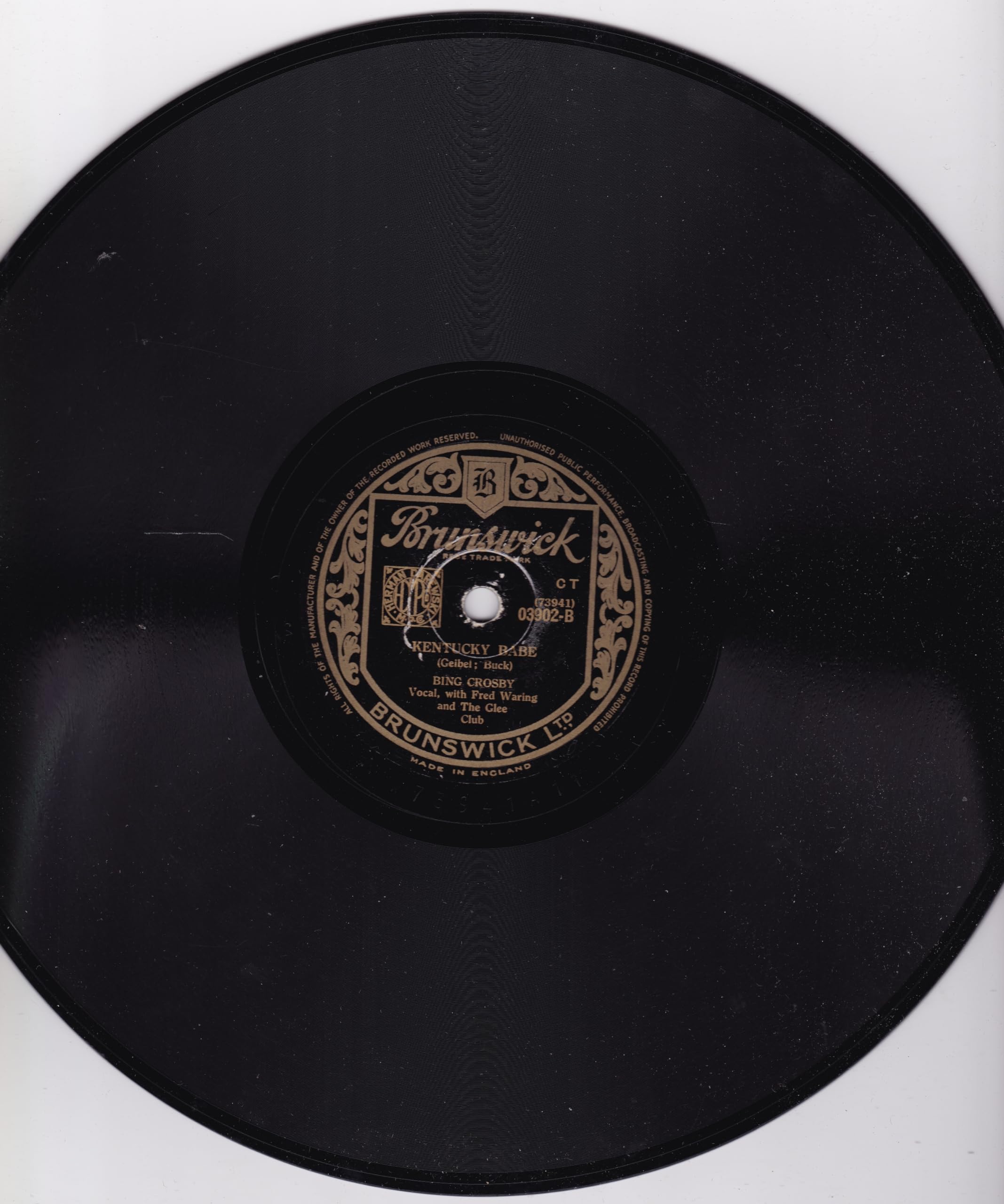 Bing Crosby - Whiffenpoof Song (Brunswick 1948) 10" 78RPM shellac single VG/-