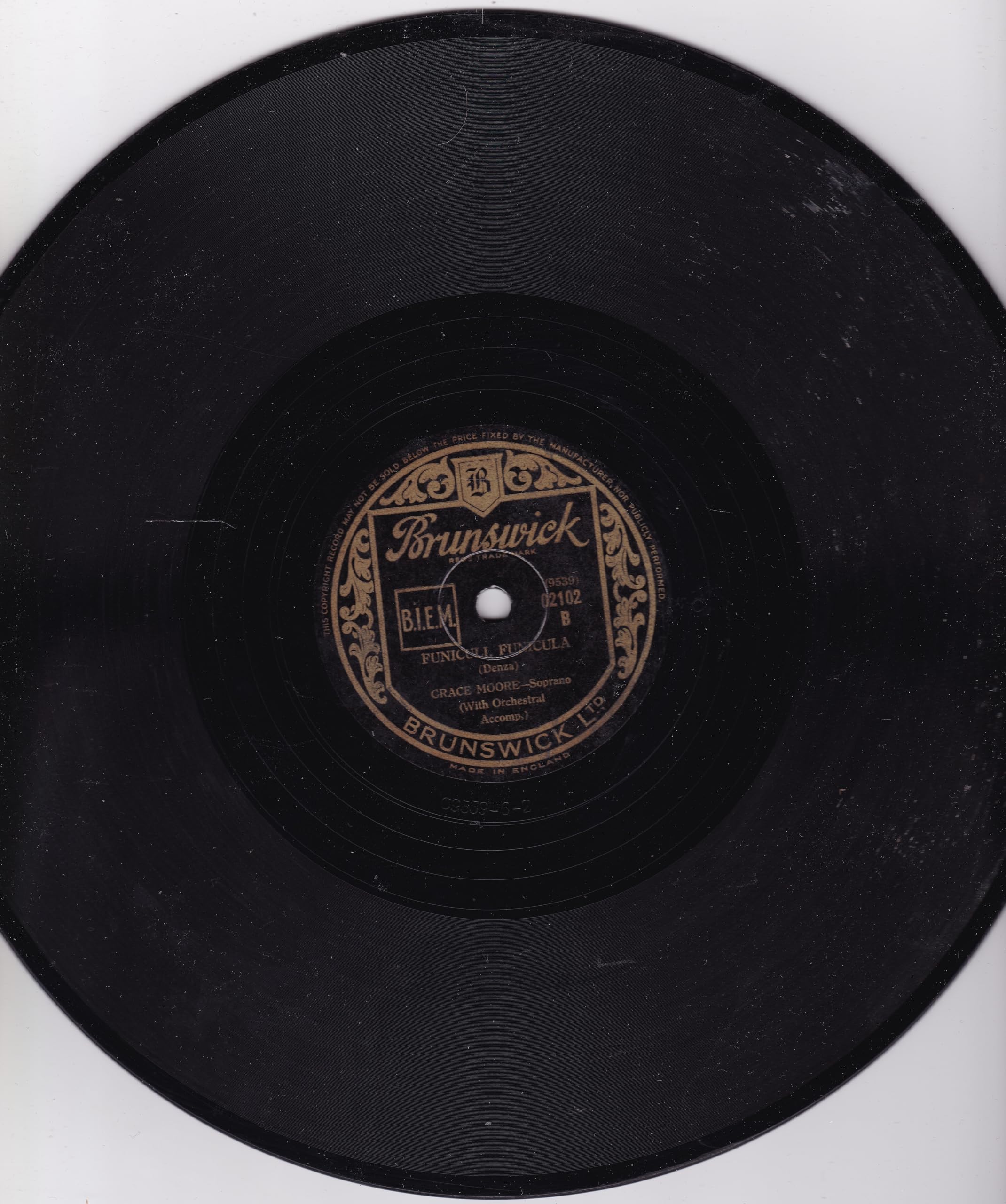 Grace Moore - Musetta’s Waltz Song (Brunswick) 10" 78RPM shellac single VG/-