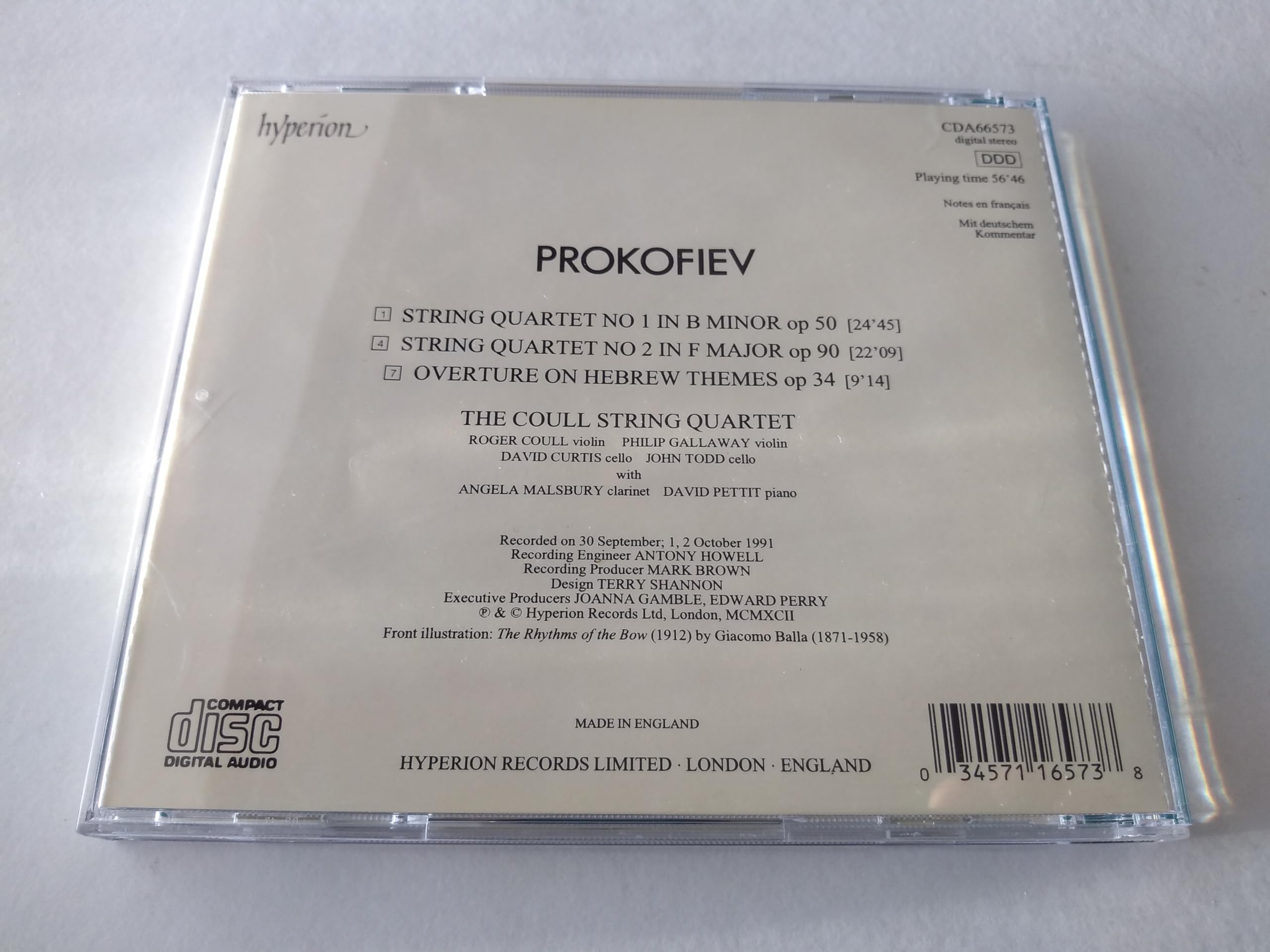 Prokofiev, Coull Quartet ‎– String Quartets (1992) CD album