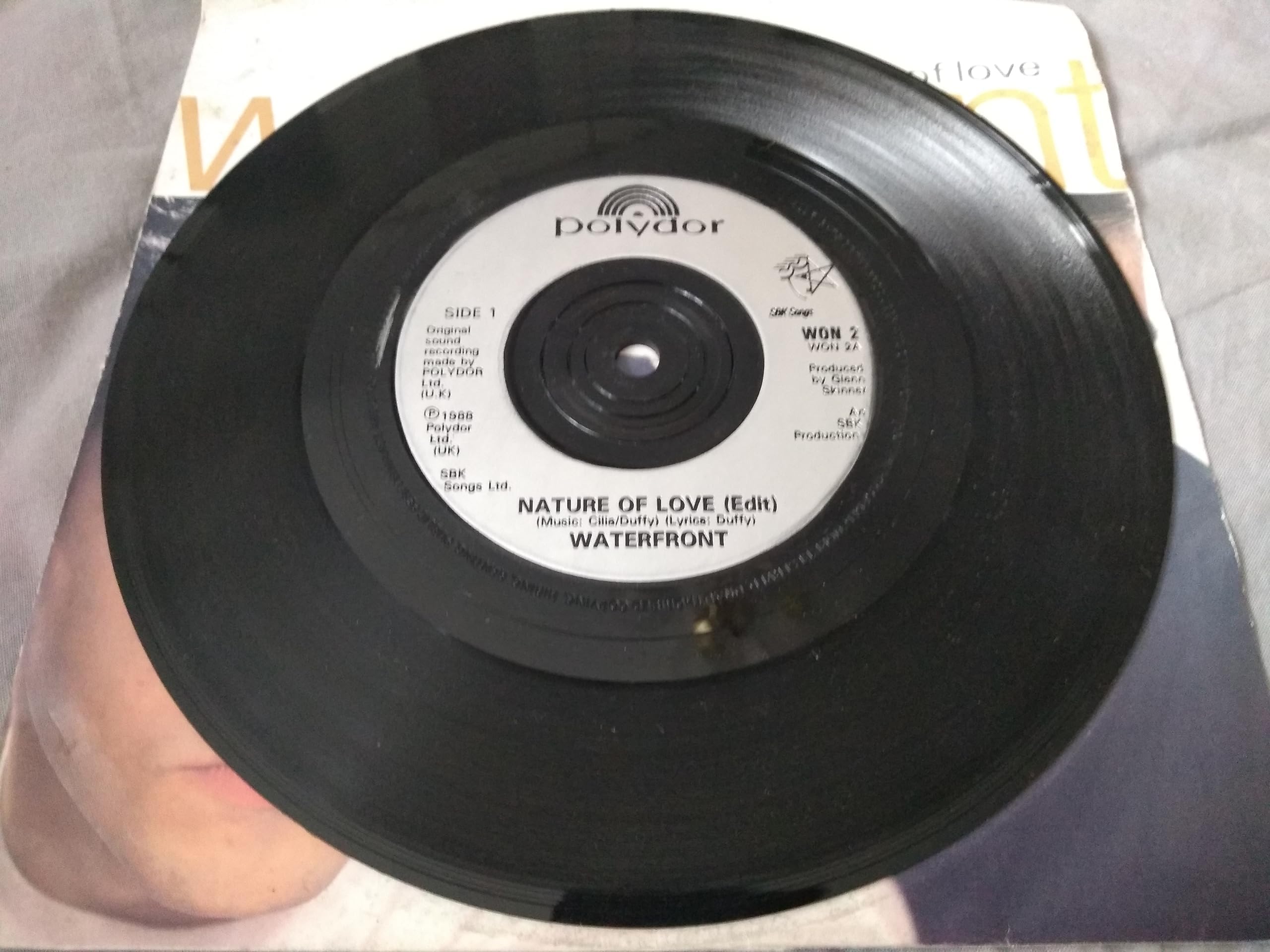 Waterfront - Nature of Love (Polydor 1988) 7" vinyl single VG/G+