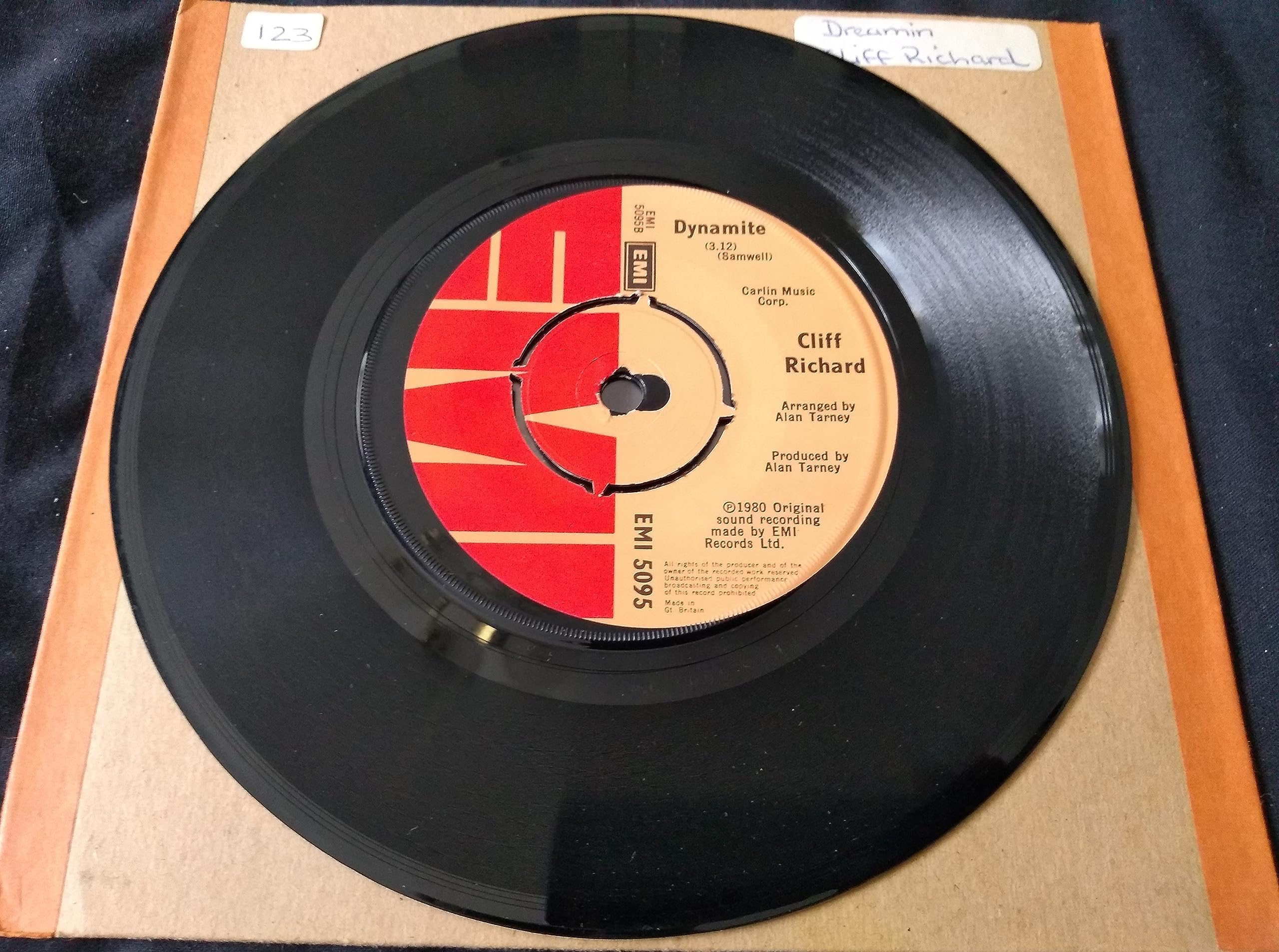 Cliff Richard - Dreamin' (EMI 1980) 7" vinyl single VG/-