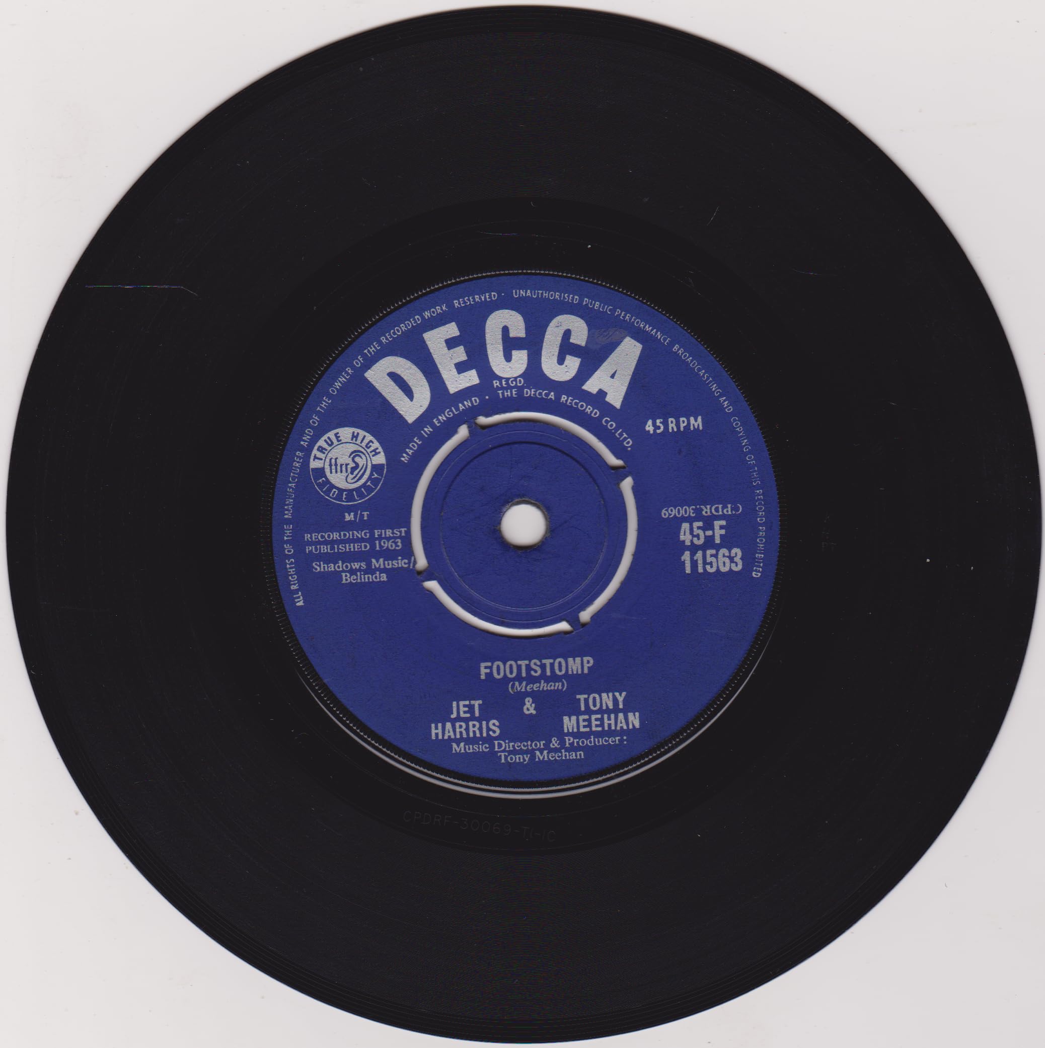 Jet Harris & Tony Meehan – Diamonds (Decca 1963) 7" vinyl single VG/VG