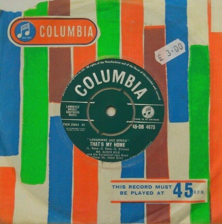 Acker Bilk - That's My Home (Columbia 1961) 7" vinyl single VG/G+