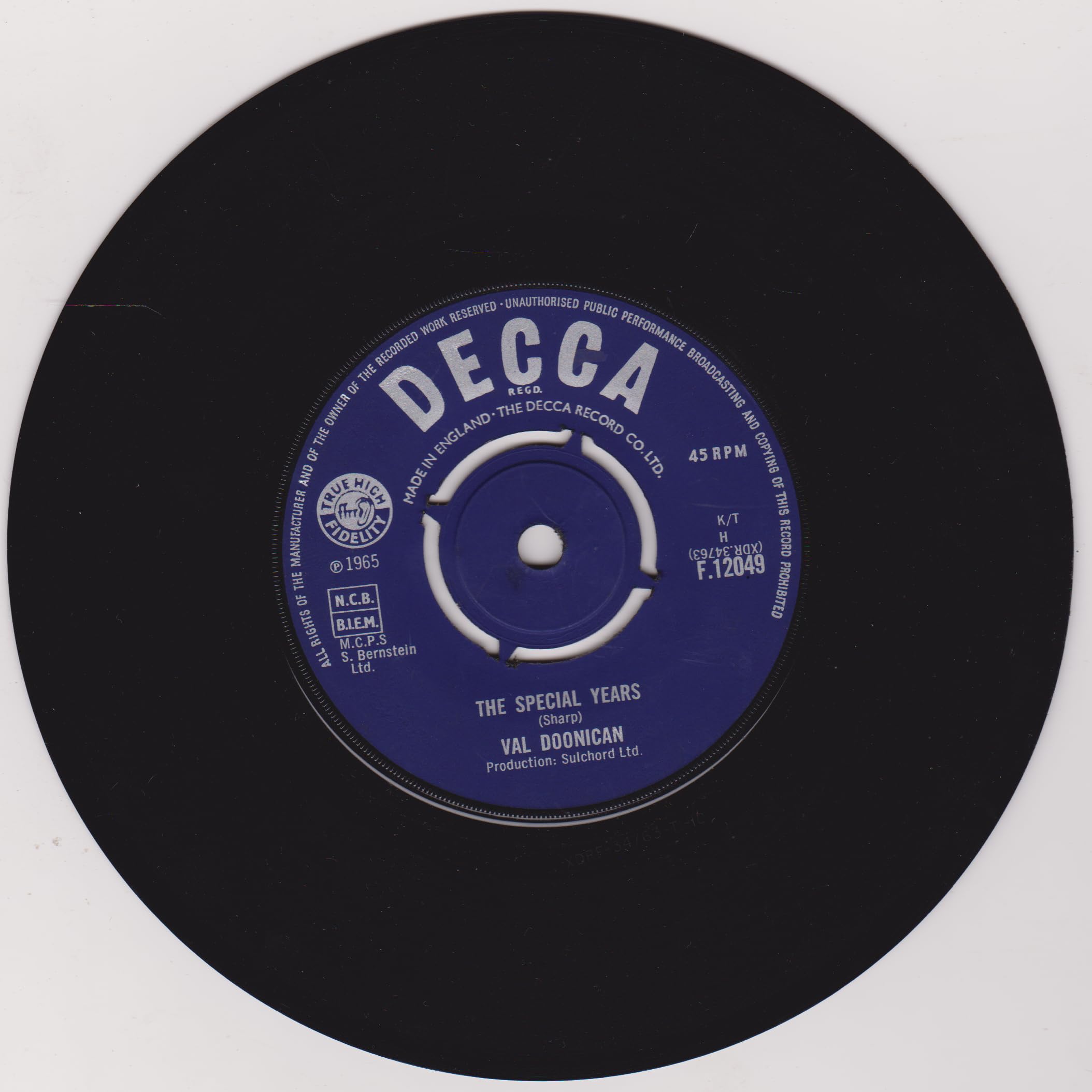 Val Doonican - The Special Years (Decca 1965) 7" vinyl single VG/VG