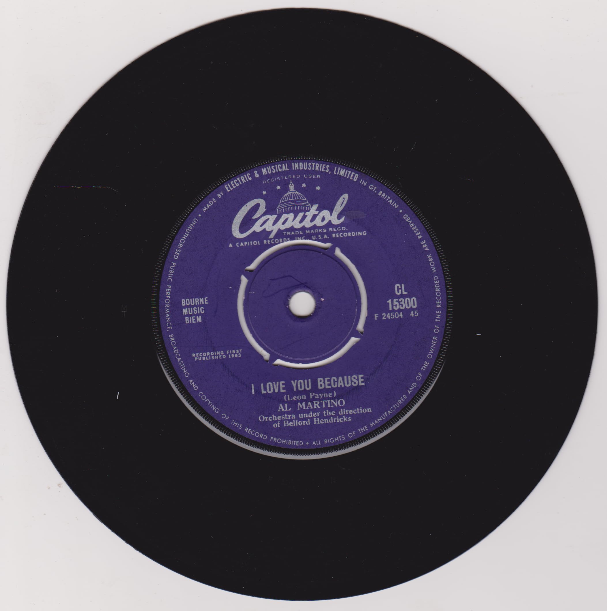 Al Martino - Merry-Go-Round (Capitol 1963) 7" vinyl single VG/-