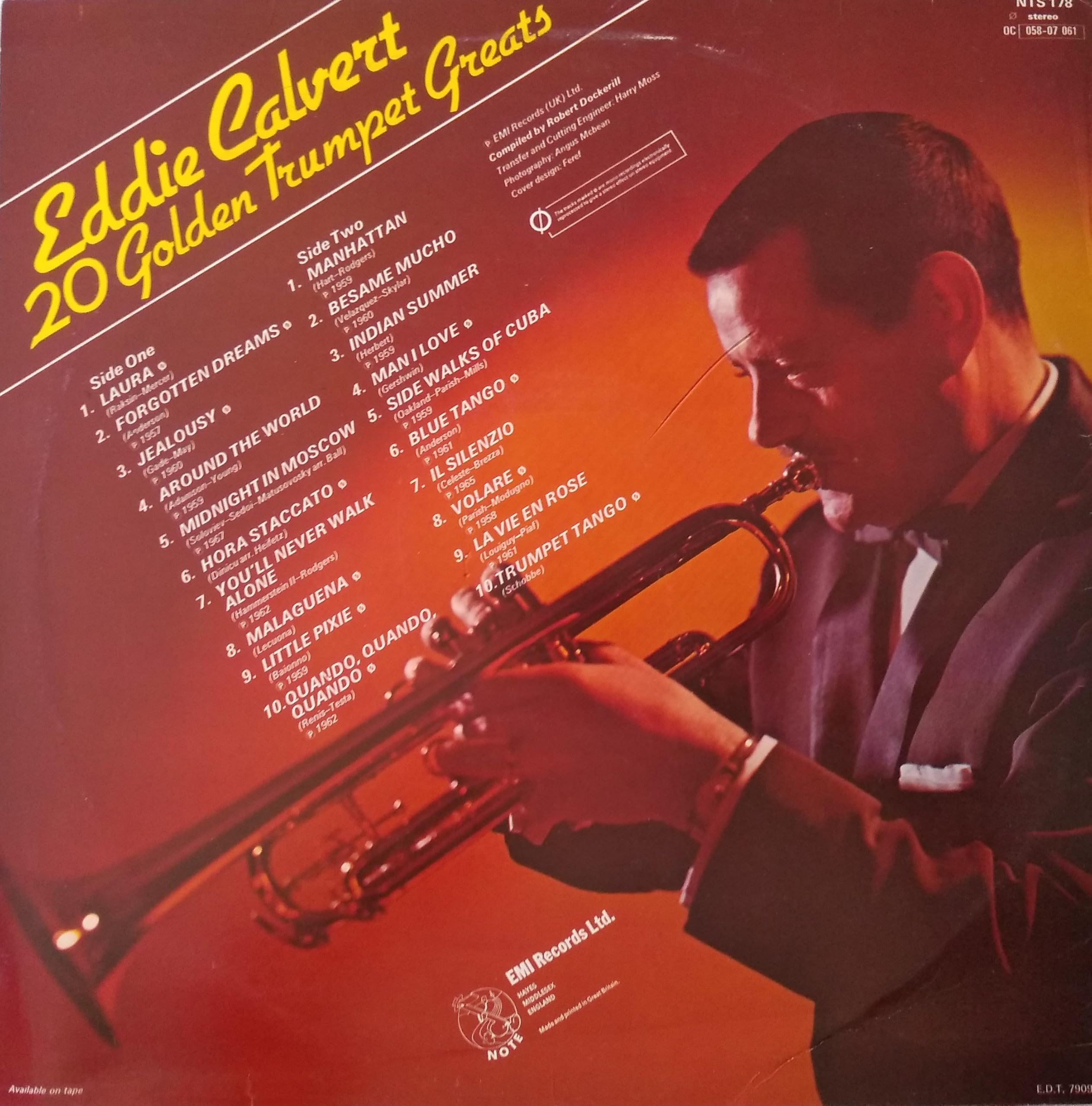 Eddie Calvert - 20 Golden Trumpet Greats (EMI 1979) 12" vinyl LP VG/VG