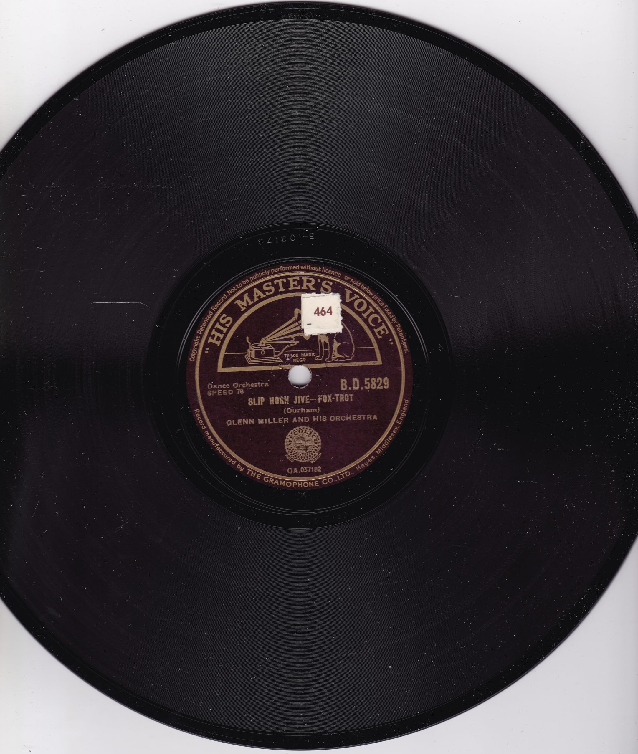 Glenn Miller And His Orchestra ‎– Take The "A” Train (HMV 1944) 10" 78 RPM shellac single VG/-
