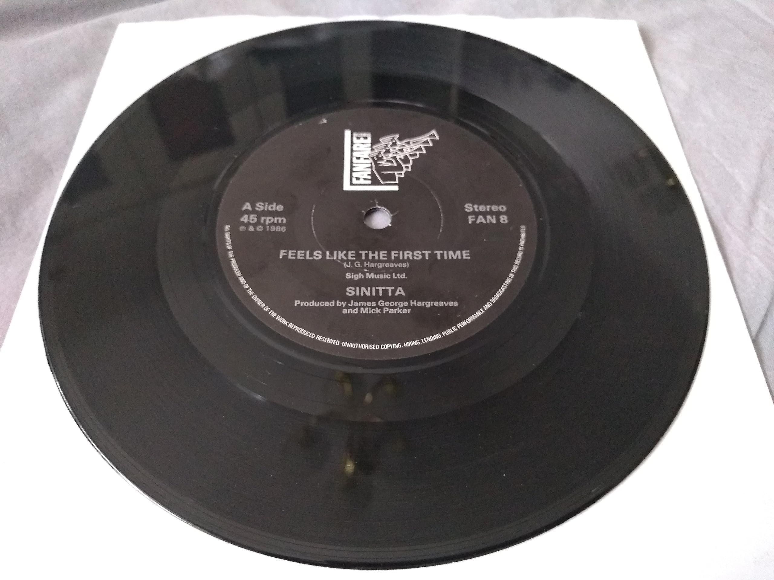 Sinitta – Feels Like The First Time (Fanfare 1986) 7" vinyl single VG/-