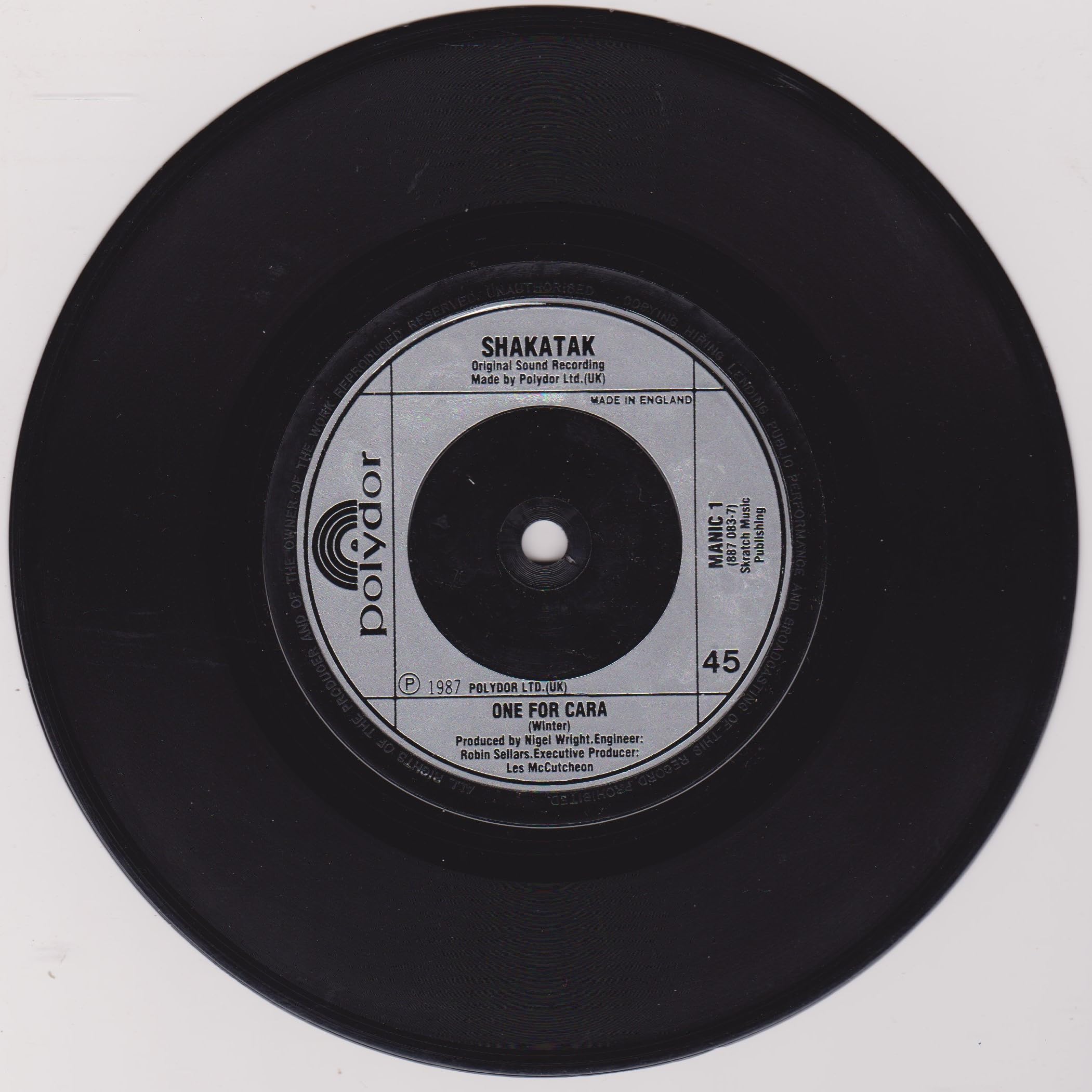 Shakatak ‎– Mr. Manic & Sister Cool (Polydor 1987) 7" vinyl P/S single VG/VG