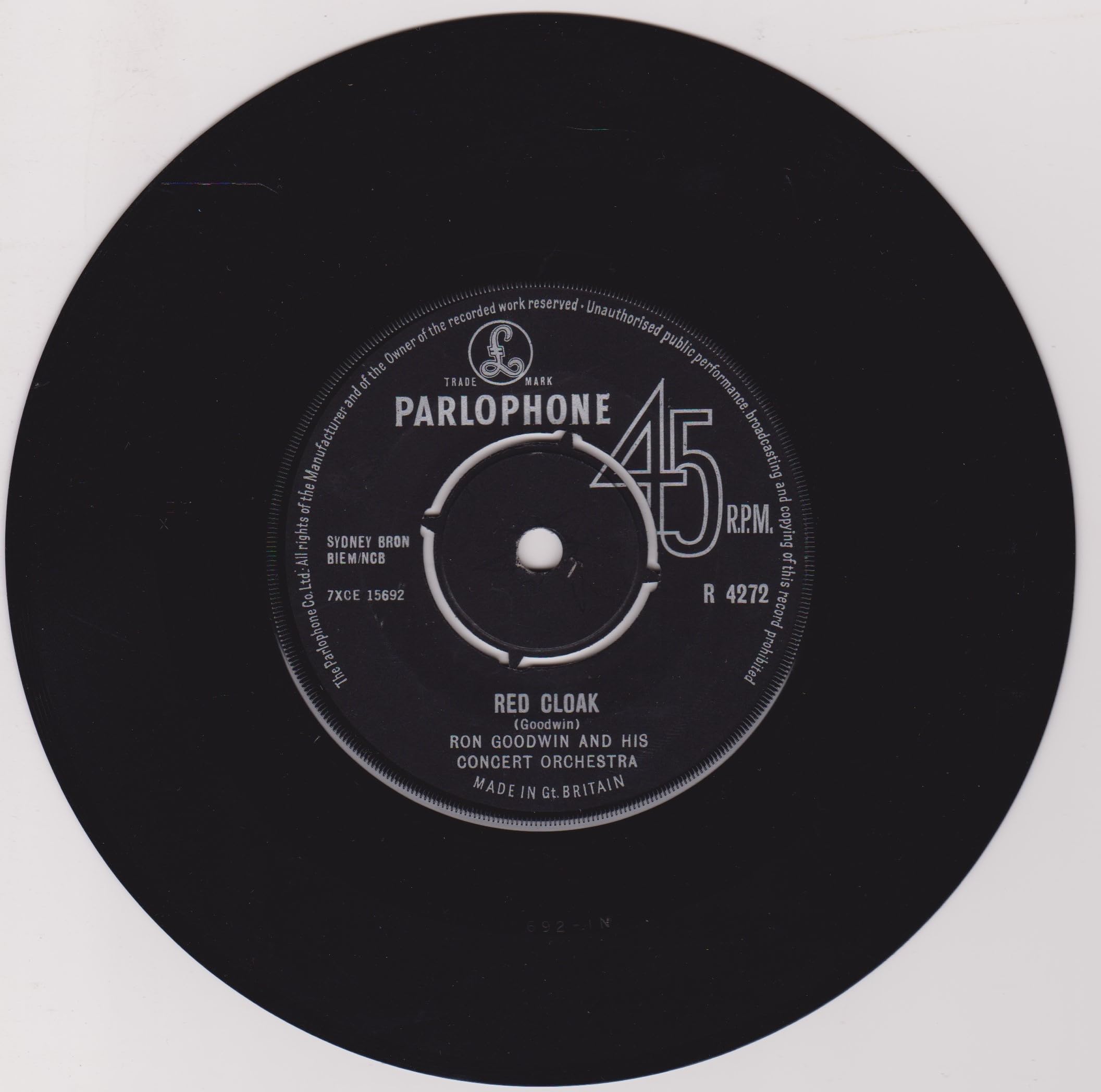 Ron Goodwin And His Concert Orchestra ‎– Elizabethan Serenade (Parlophone 1964) 7" vinyl single VG/-